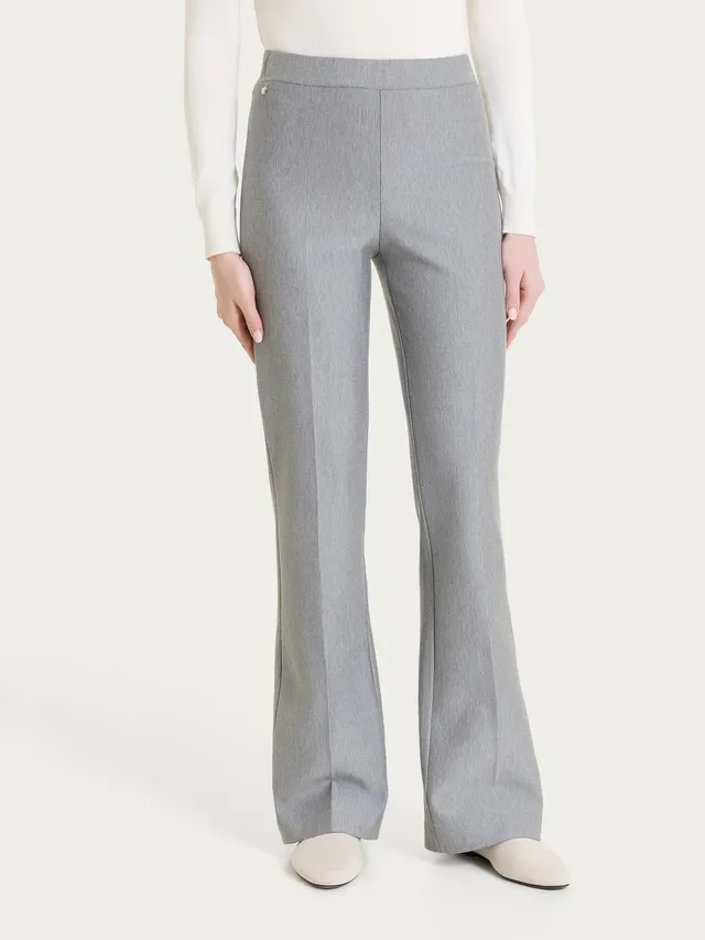 Ragno Compact pantalone flare grigio scampanato elasticizzato