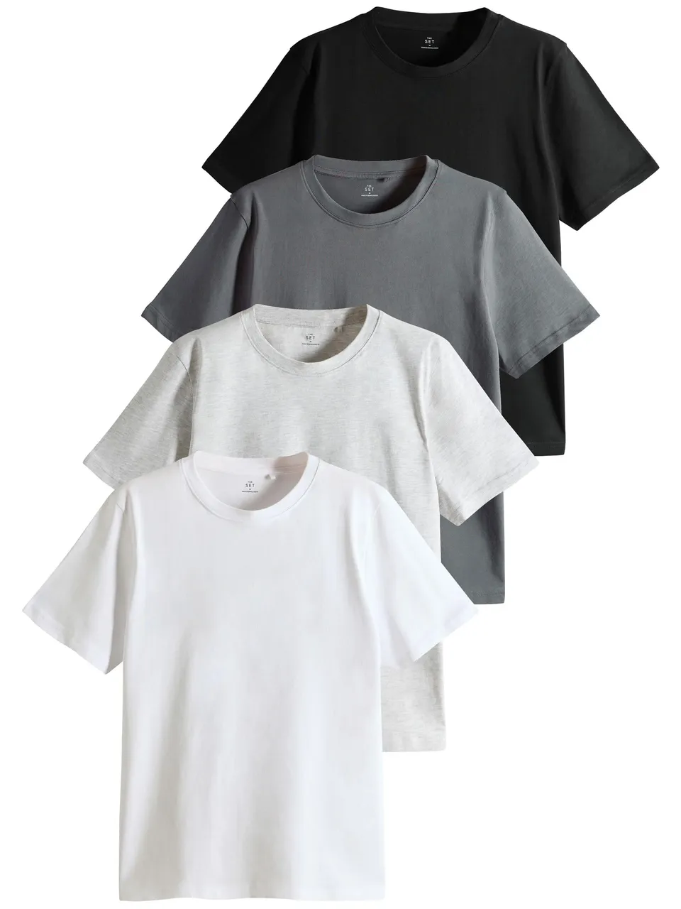 Geo Next THE SET T-Shirt Regular Manica Corta Uomo 4 Pezzi neri