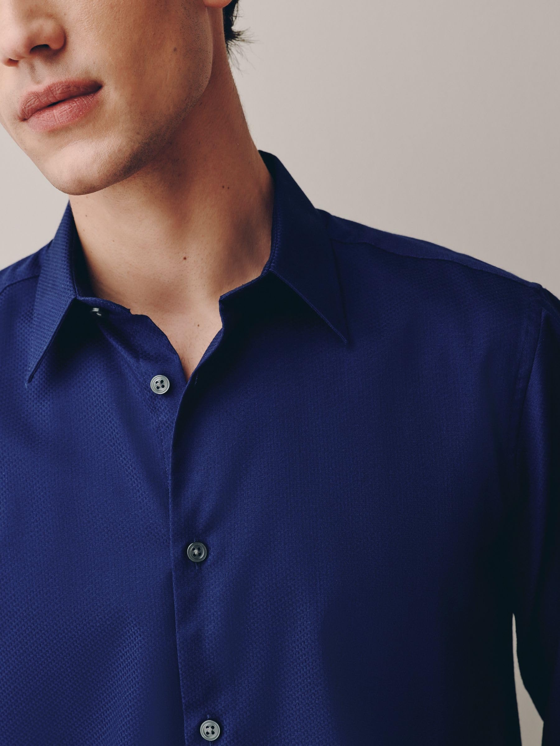 Next camicia elegante uomo regular cotone easy care