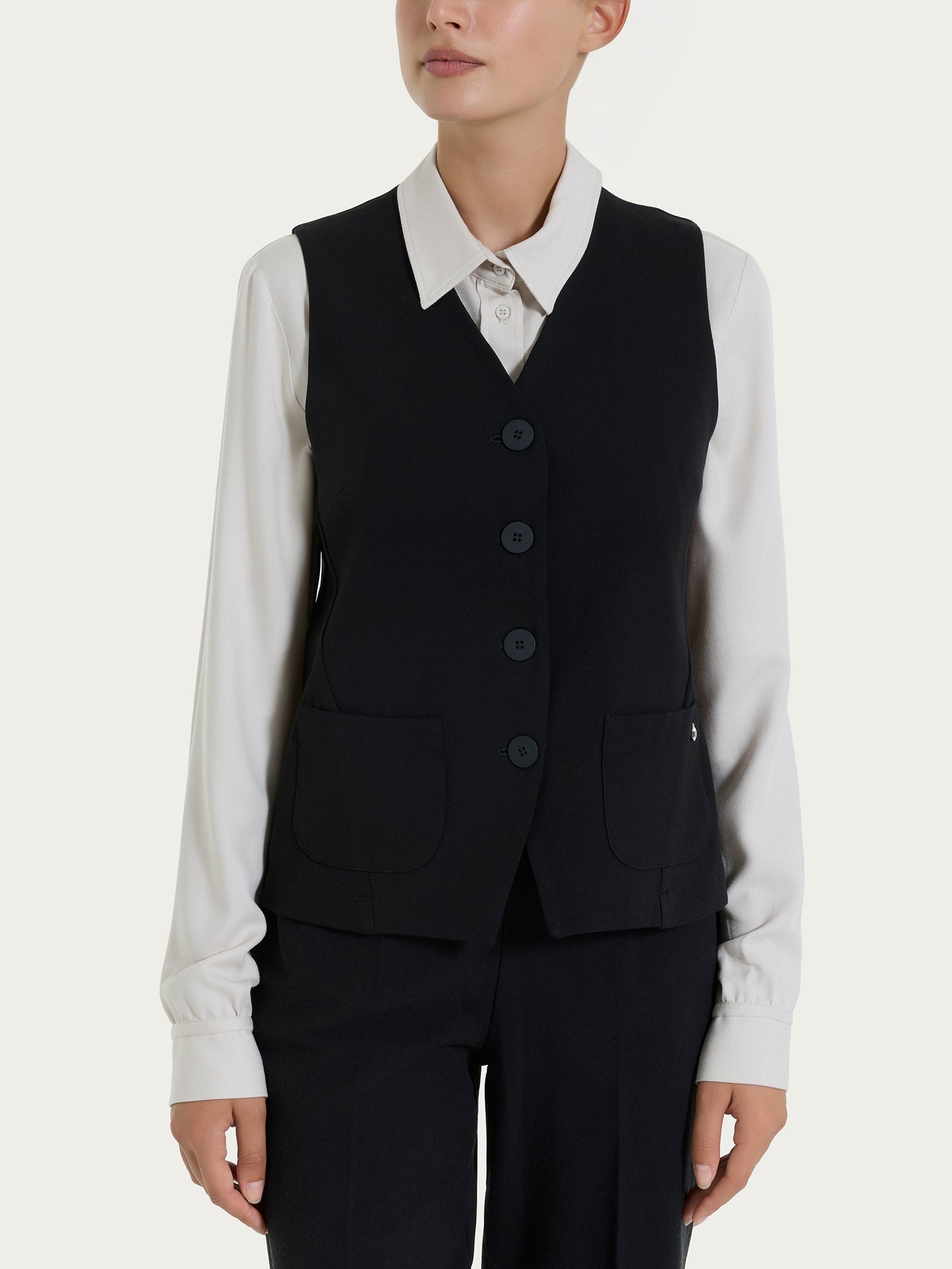 Ragno Comfort Gilet 4 bottoni Nero flanella