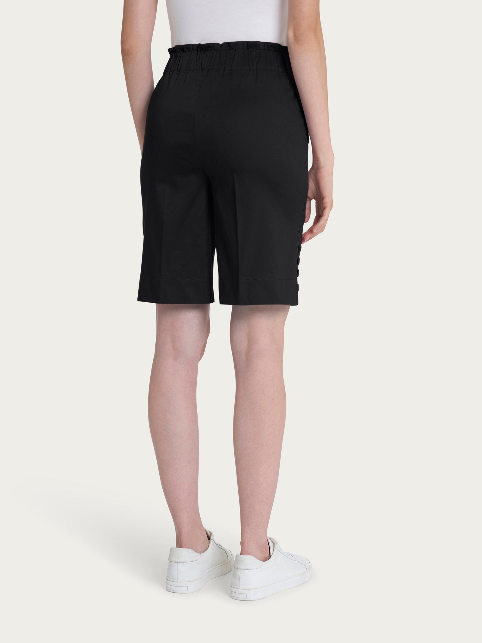 Ragno Satin Power Bermuda con bottoni nero