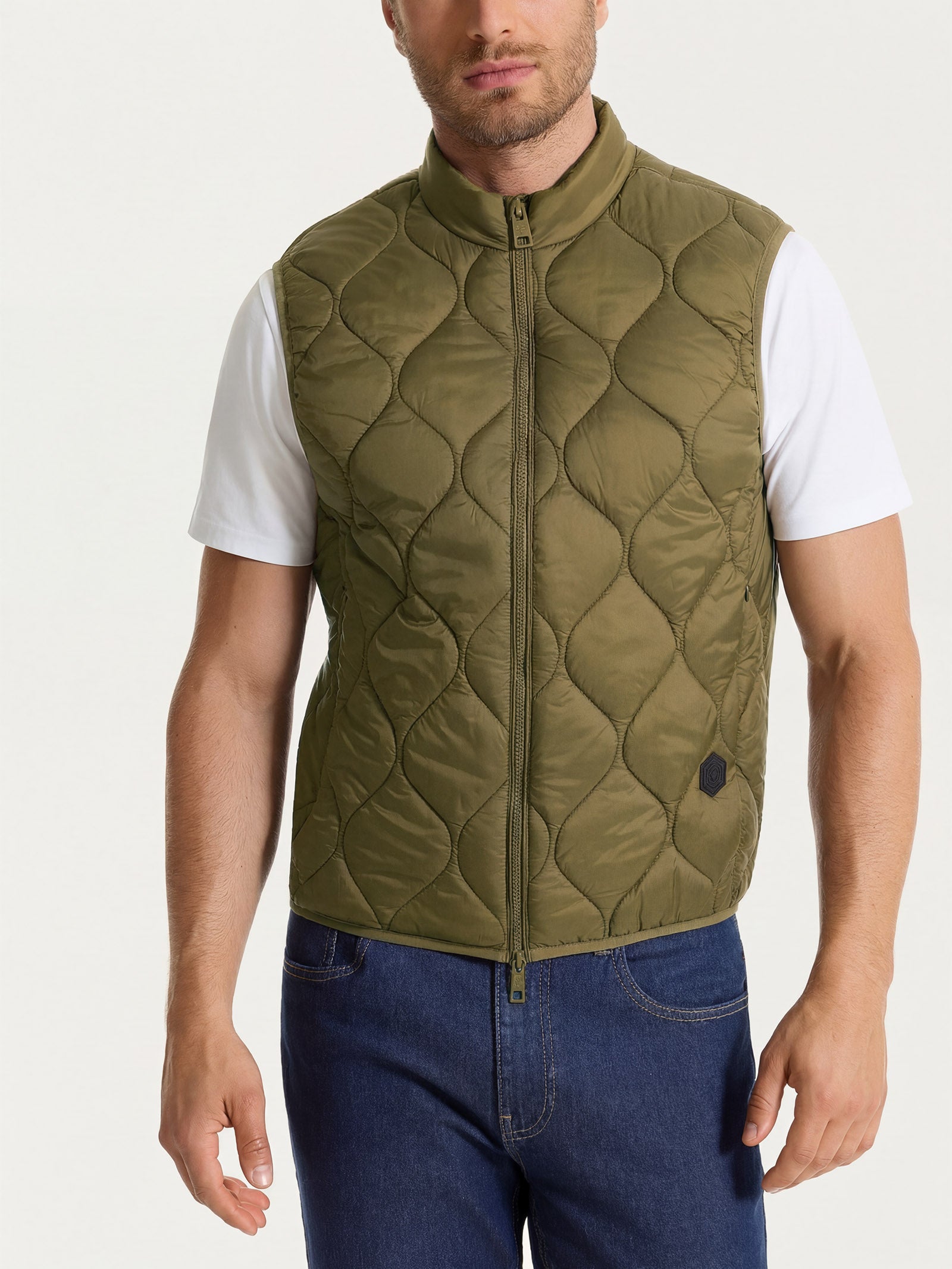 Ragno Onion Quilt Piumino Smanicato Uomo Verde Oliva Leggero
