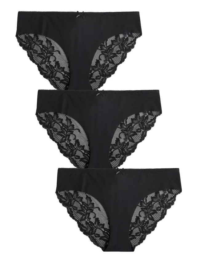 Next brasiliane retro pizzo slip 3 pezzi pizzo non segna