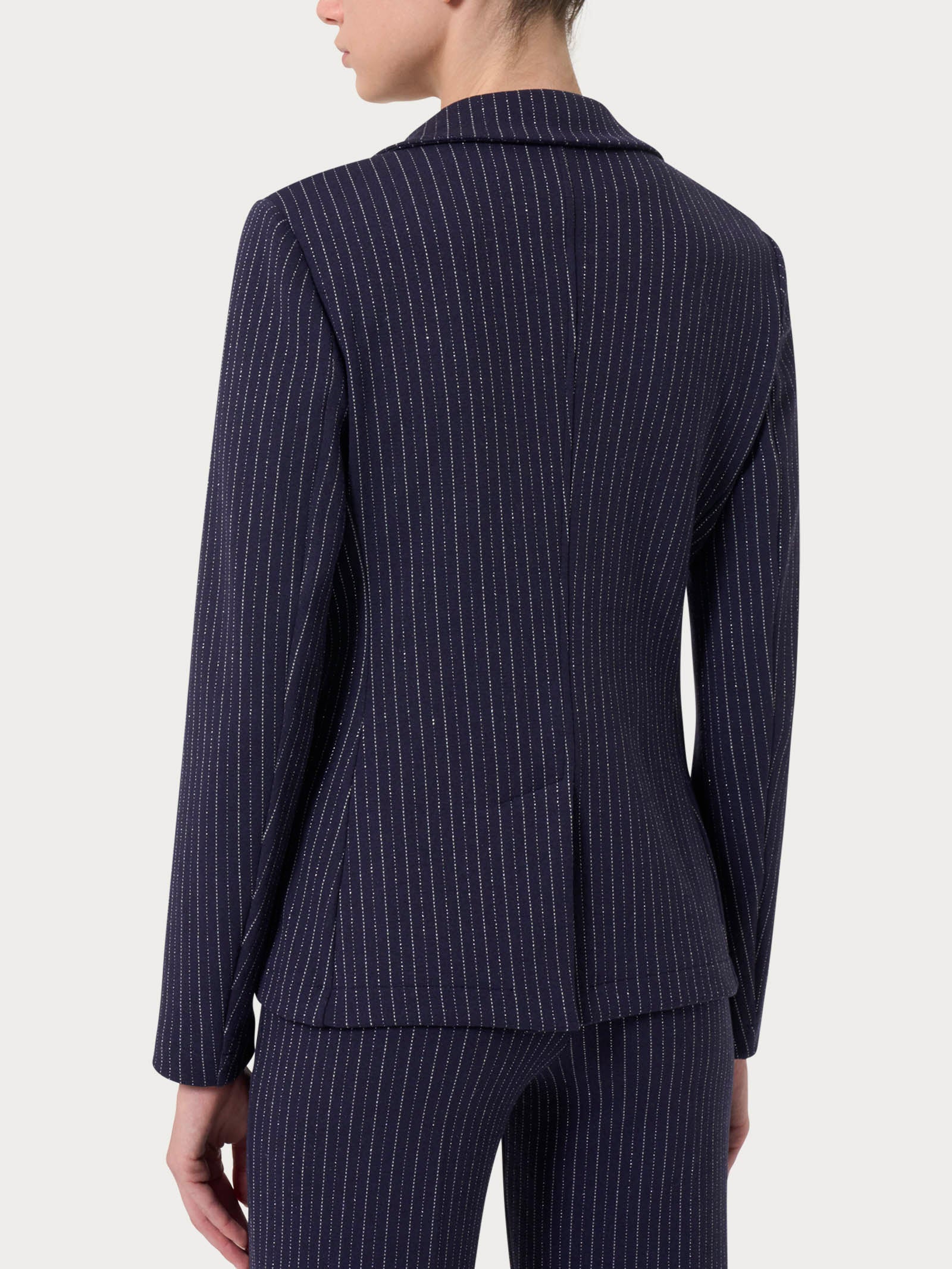 Ragno Compact Blazer gessato blu Fant.Bleu lurex