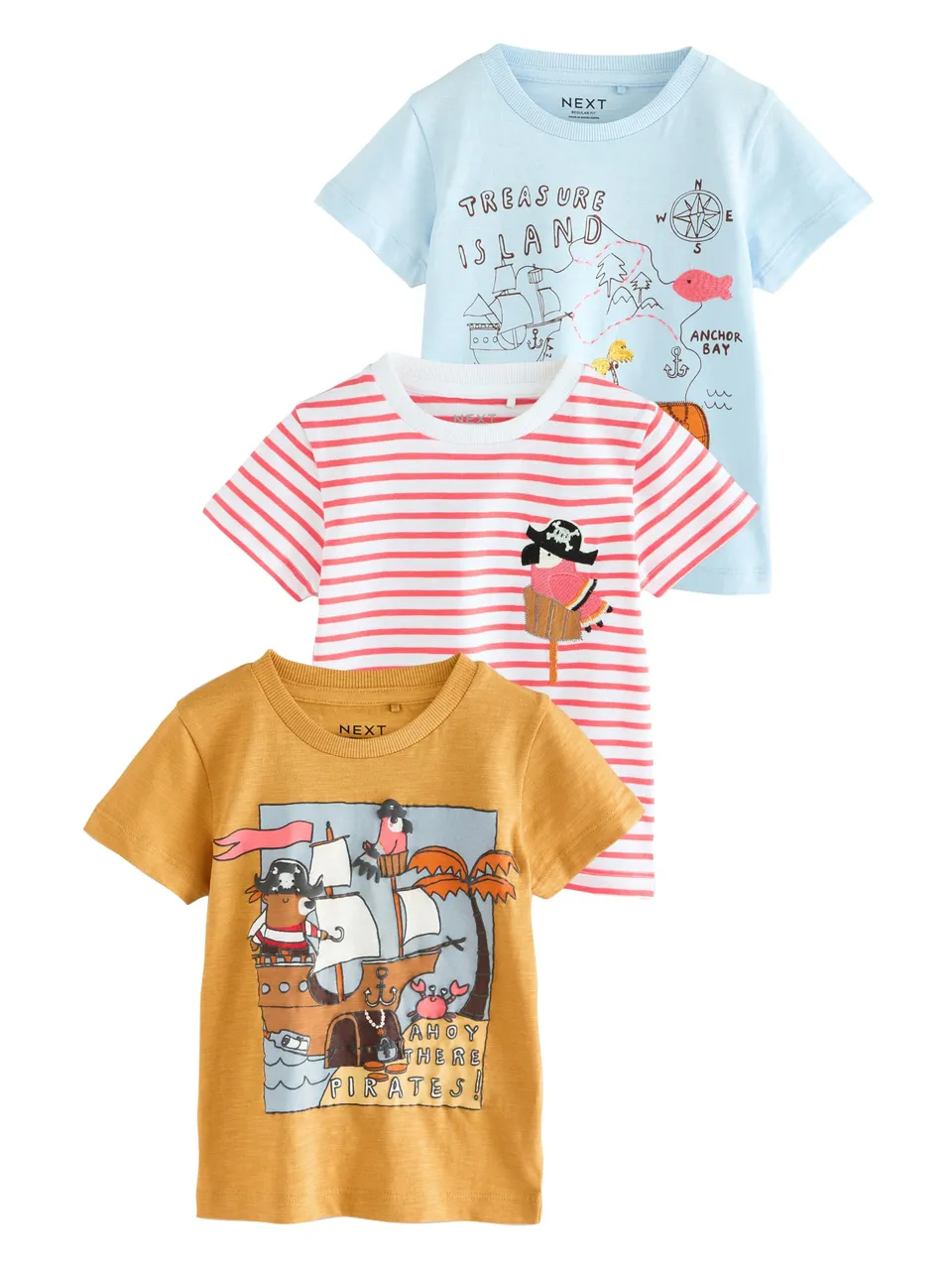 Next T-Shirt Applicazioni maglietta bimbo 12-18 mesi 3 pezzi cotone
