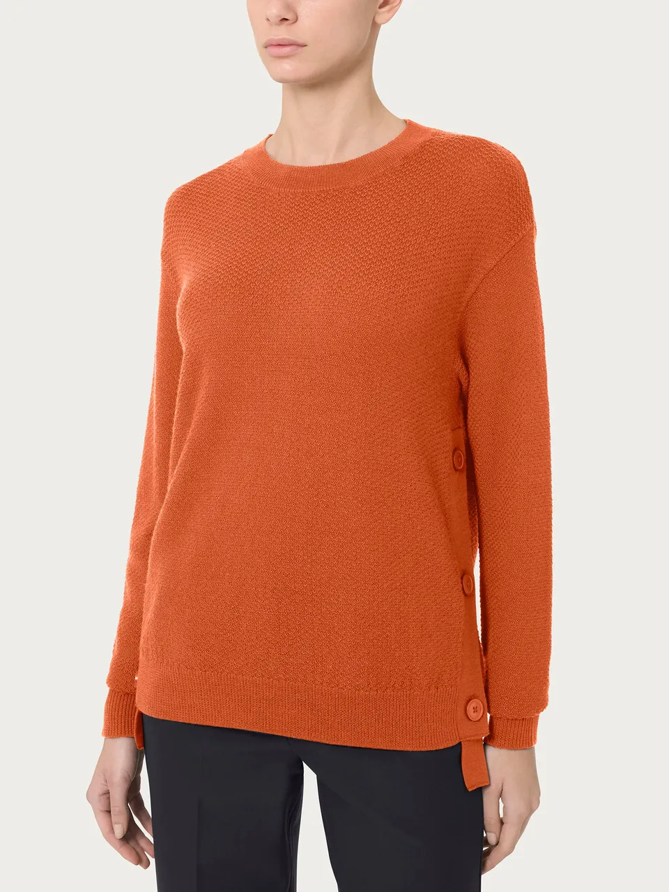 Ragno Merino Soft Girocollo pullover donna Rust lana calda