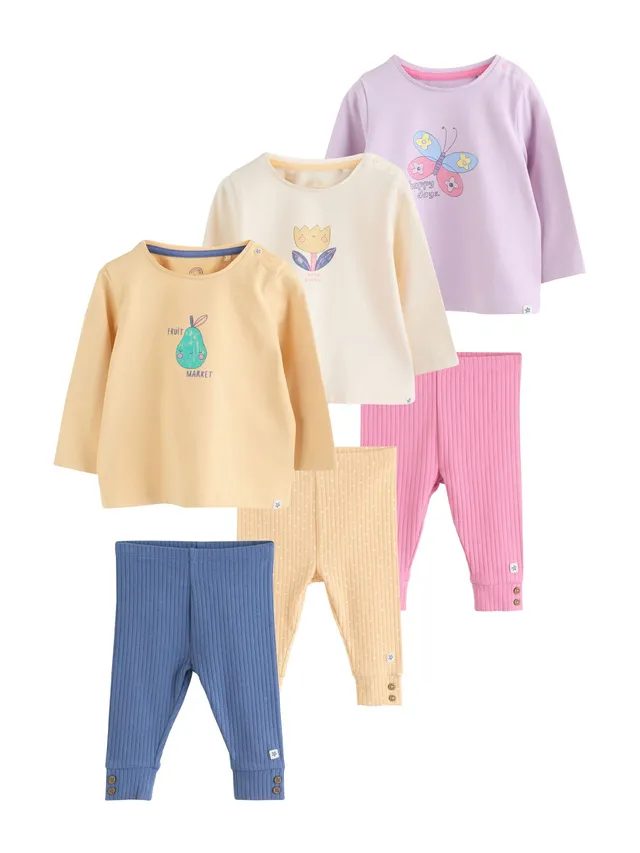 Next completi top maniche lunghe e leggings 74-80 6 completi