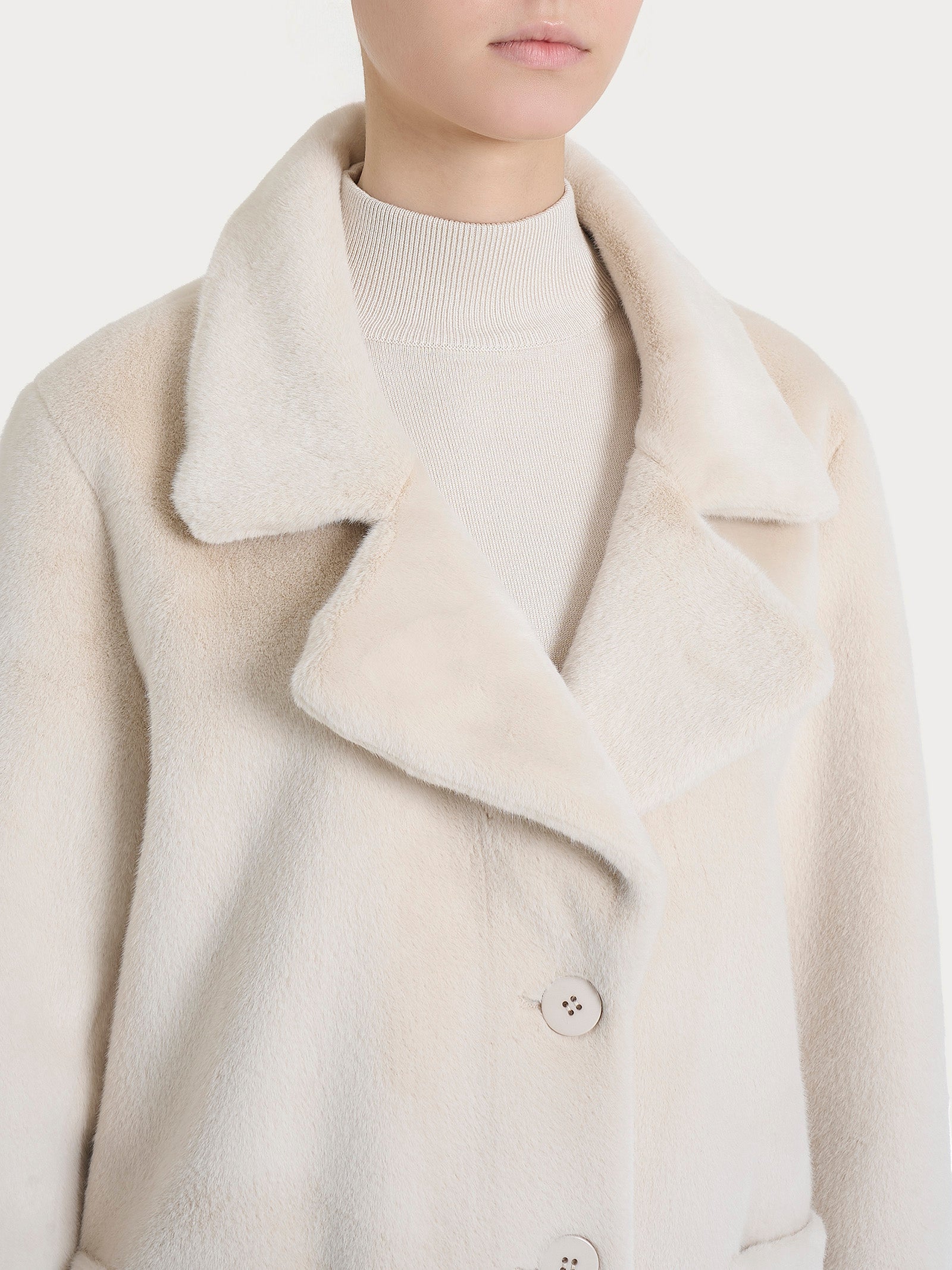 Ragno Comfort cappotto corto donna double-face champignon