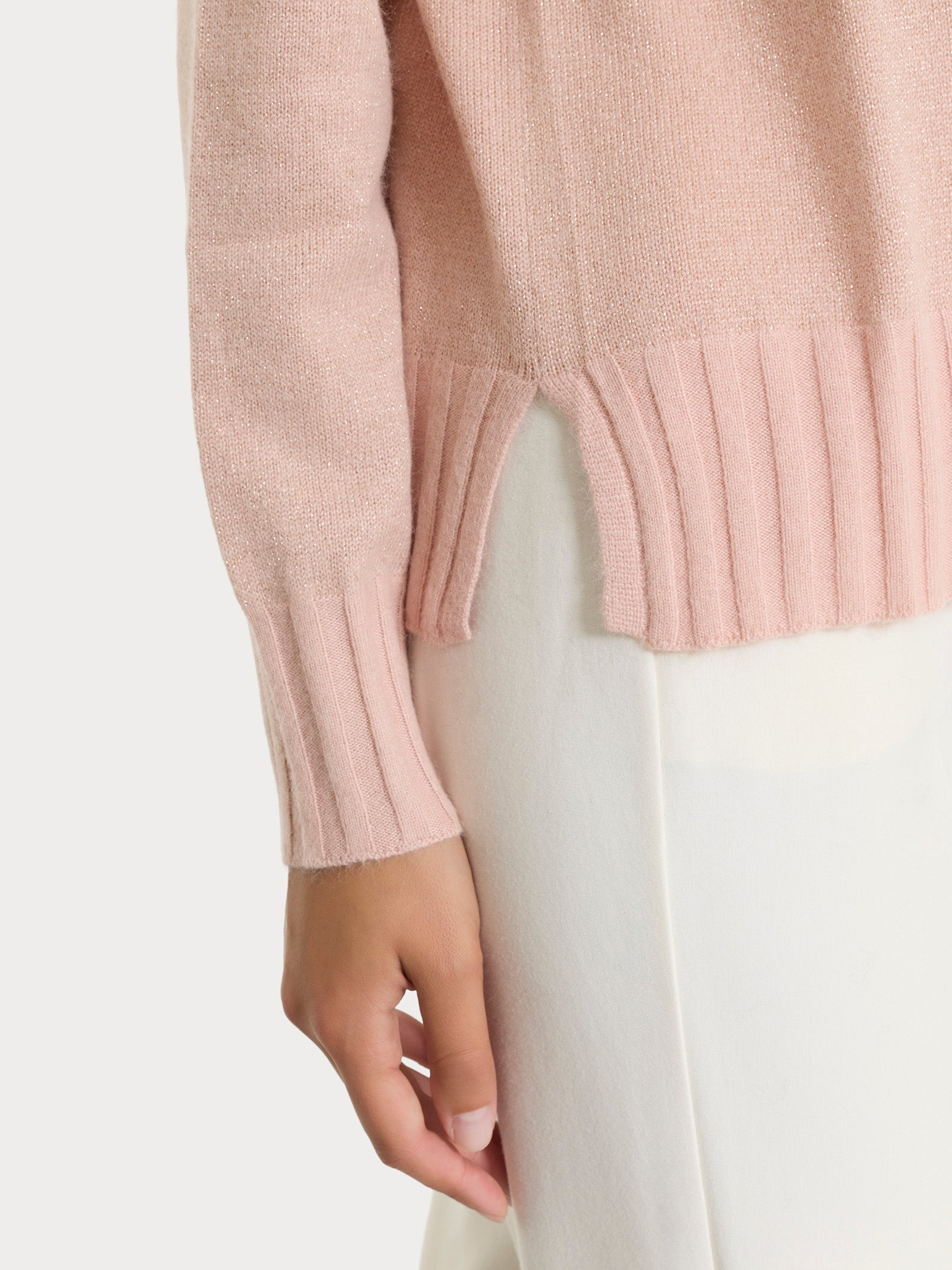 Ragno Maglia Girocollo Natural Soft Lurex Cameo Rose