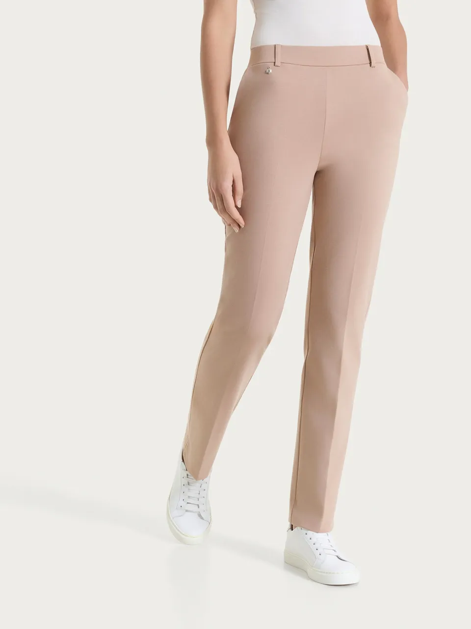 Ragno Compact Light Pantalone Dritto Warm Taupe vita elasticizzata