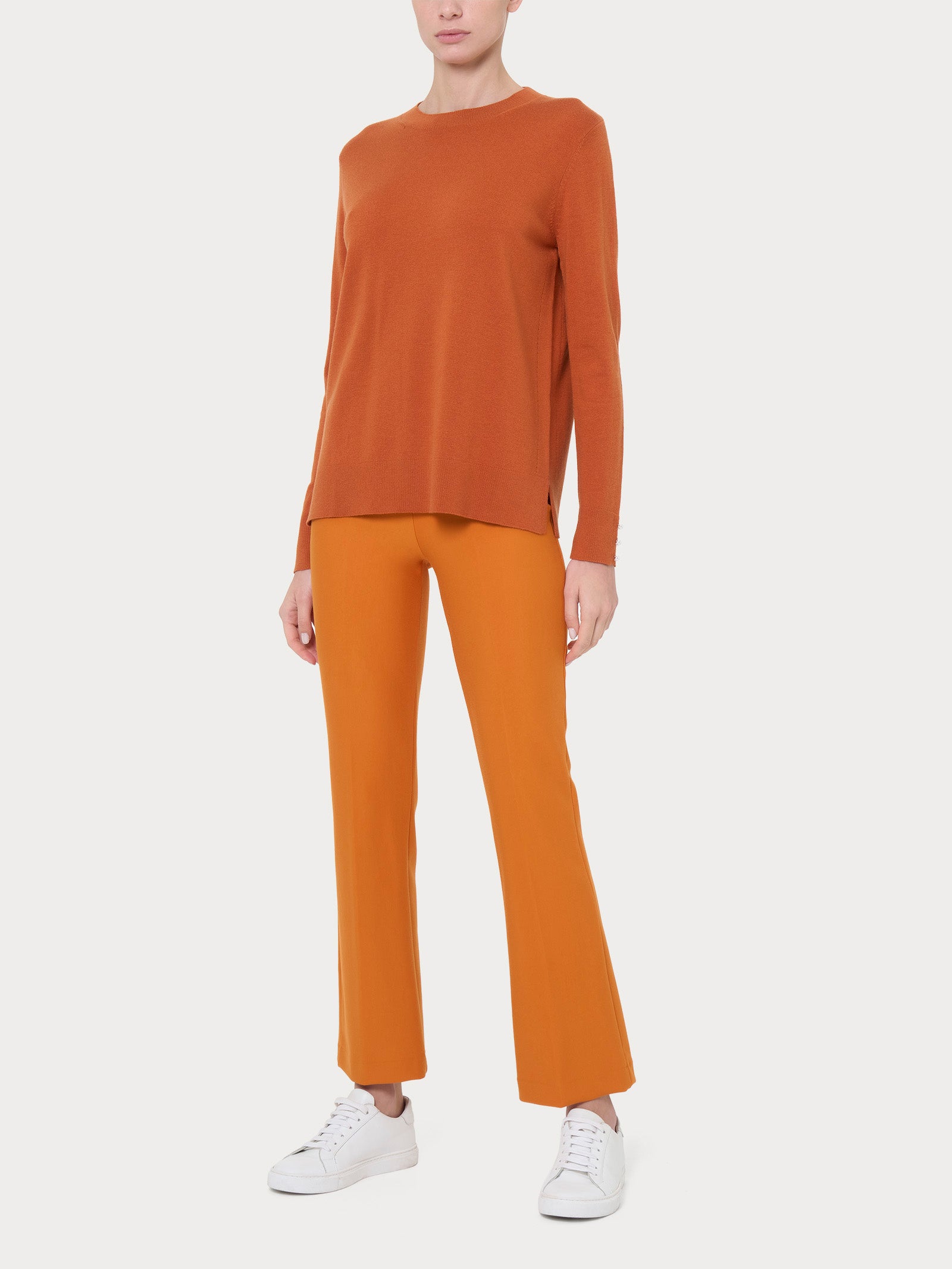 Ragno Merino Soft maglia girocollo blu con perline
