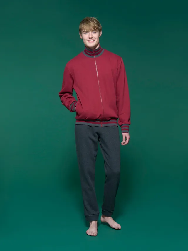 Ragno Comfort Tuta uomo Tibetan Red felpa misto cotone