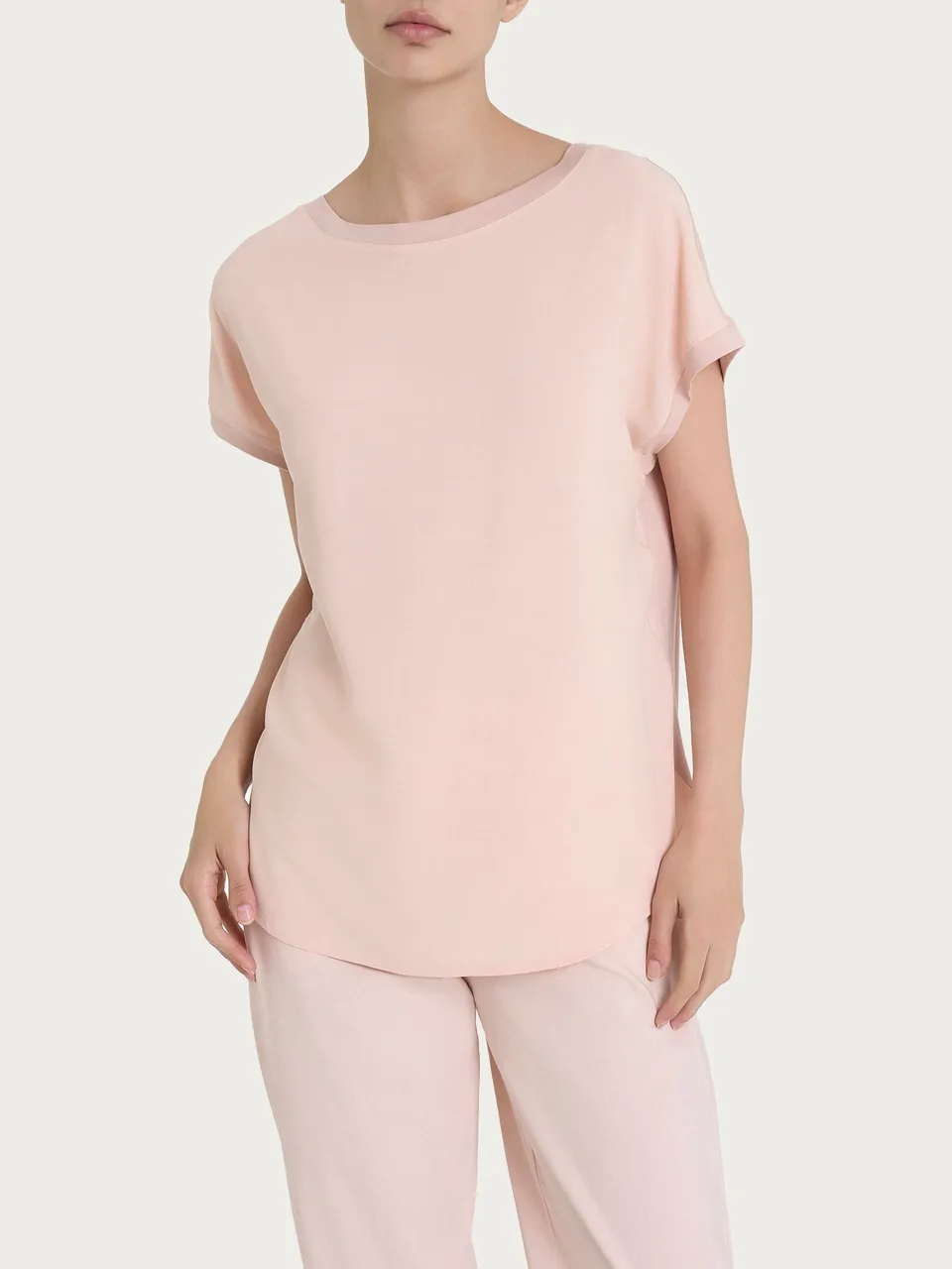 Ragno Viscosa Summer maglietta kimono manica corta Cameo Rose
