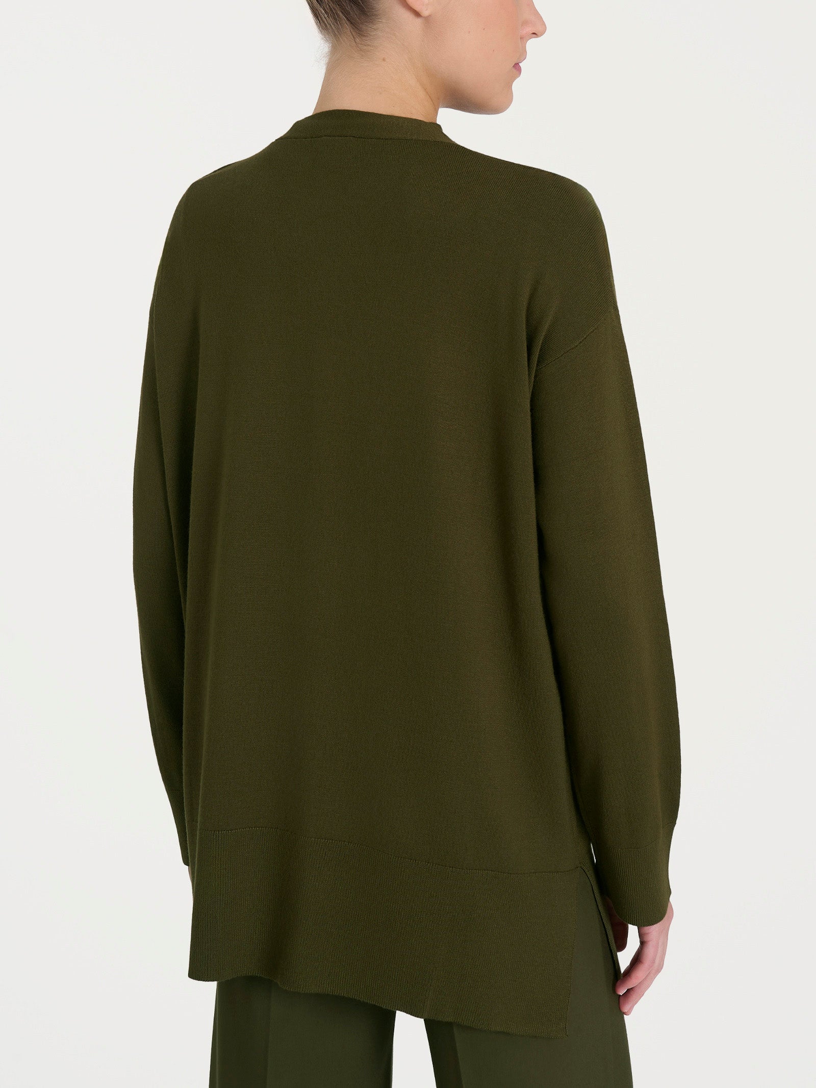 Ragno Four Seasons cardigan over donna Dark Olive viscosa