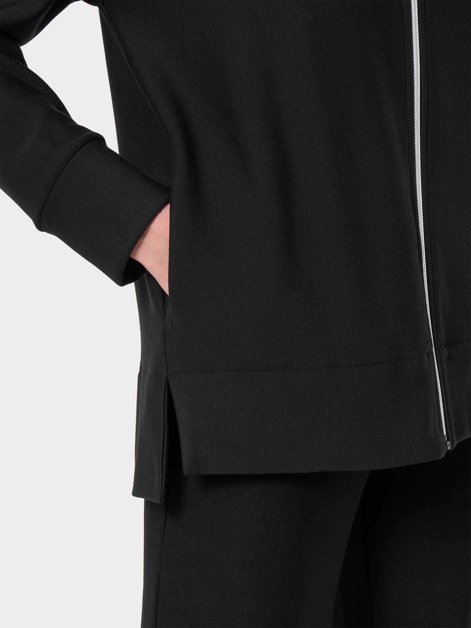 Ragno Felpa Zip Eco Techno Fleece Nero relaxed