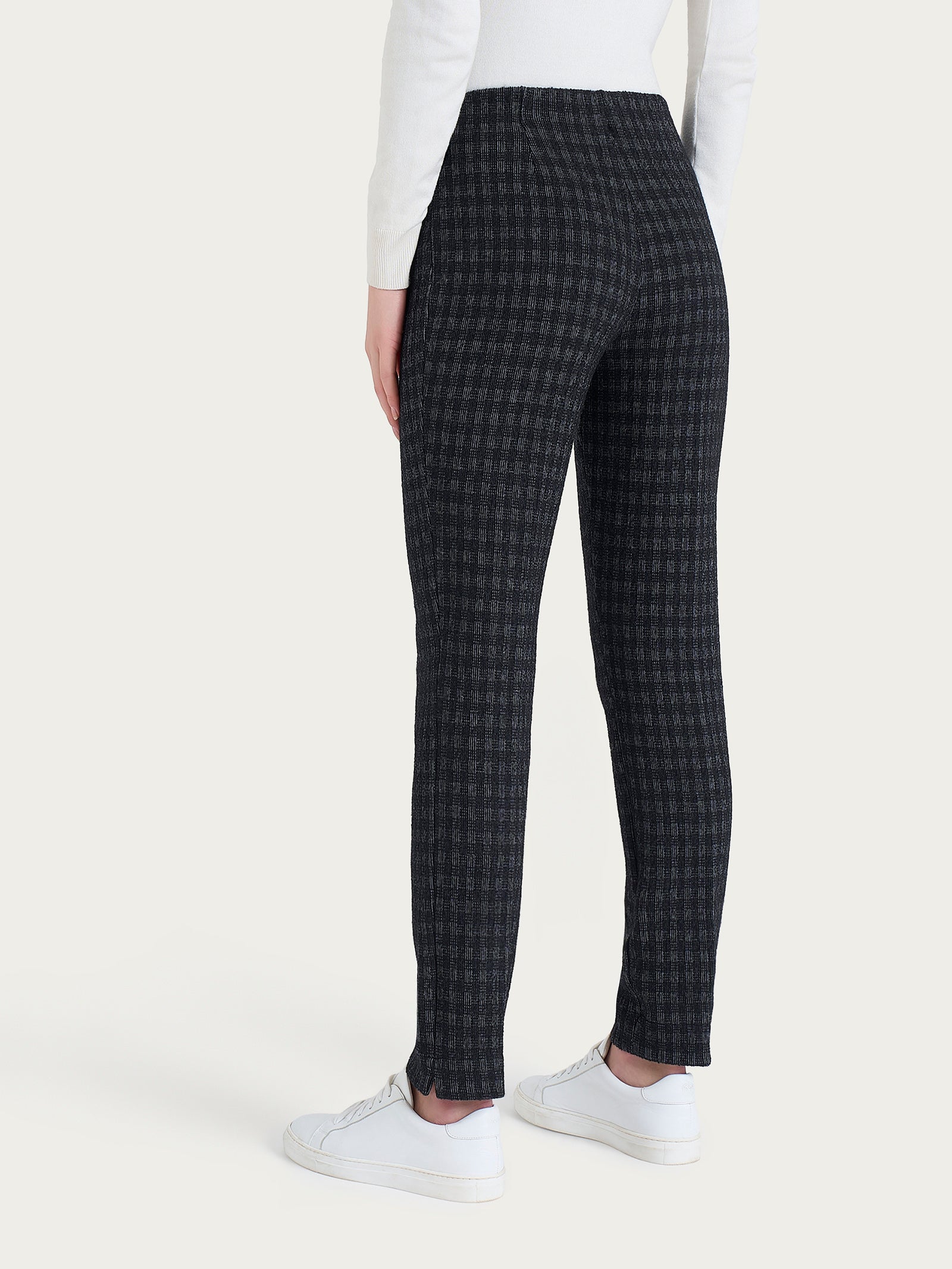Ragno Compact pantalone sigaretta fantasia nero