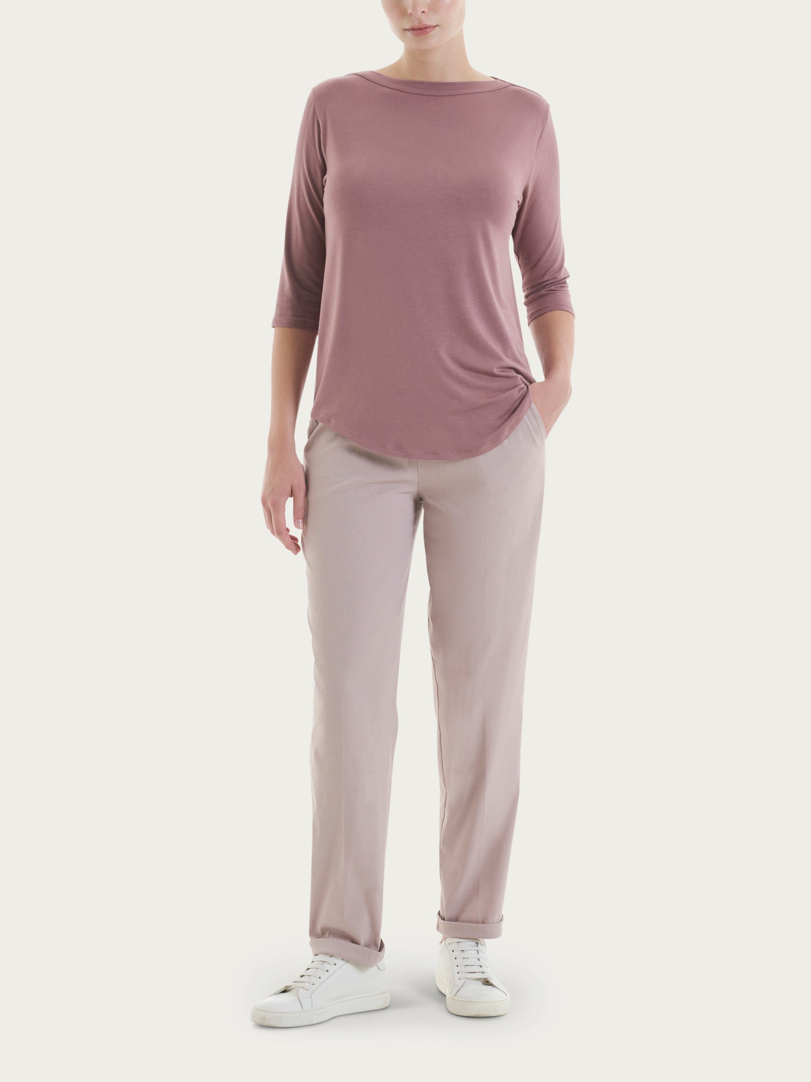 Ragno Viscosa Summer maglietta scollo barchetta Twilight Mauve