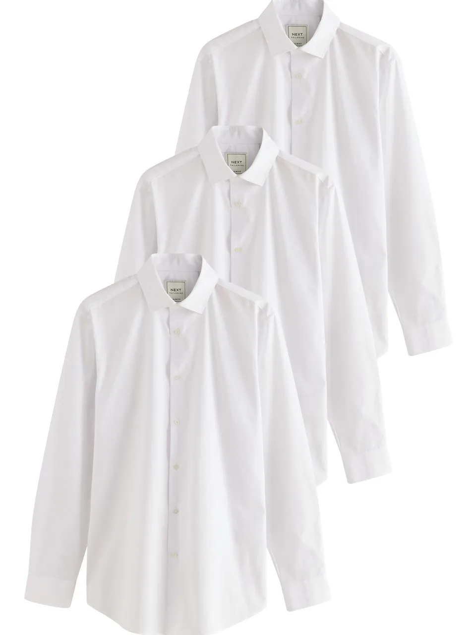 Next 3 camicie eleganti easy-care slim polsino singolo