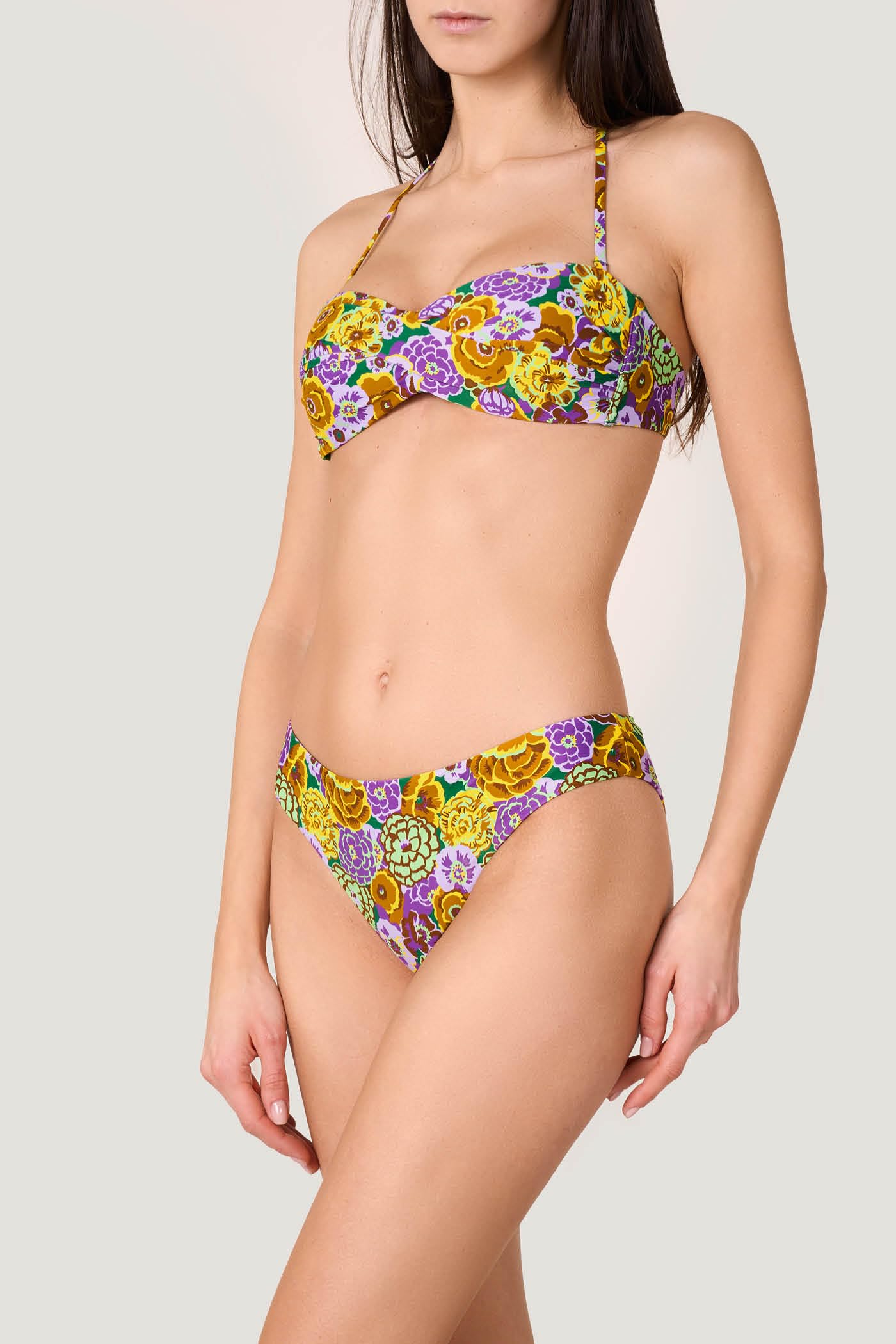 Goldenpoint Fleur slip bikini fianco basso floreale