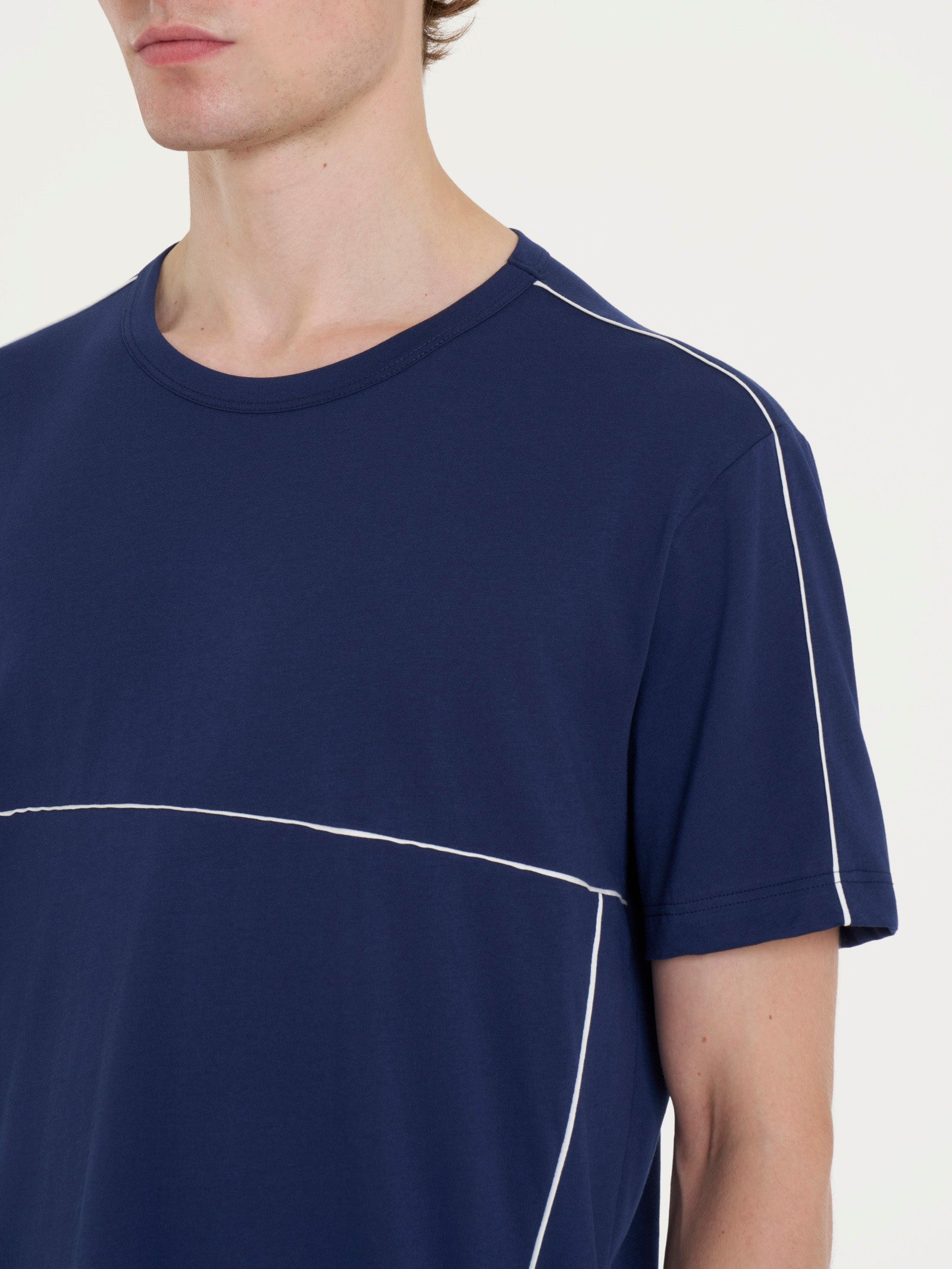 Ragno Jersey di Cotone T-shirt Maglietta Uomo Naval Academy Piping