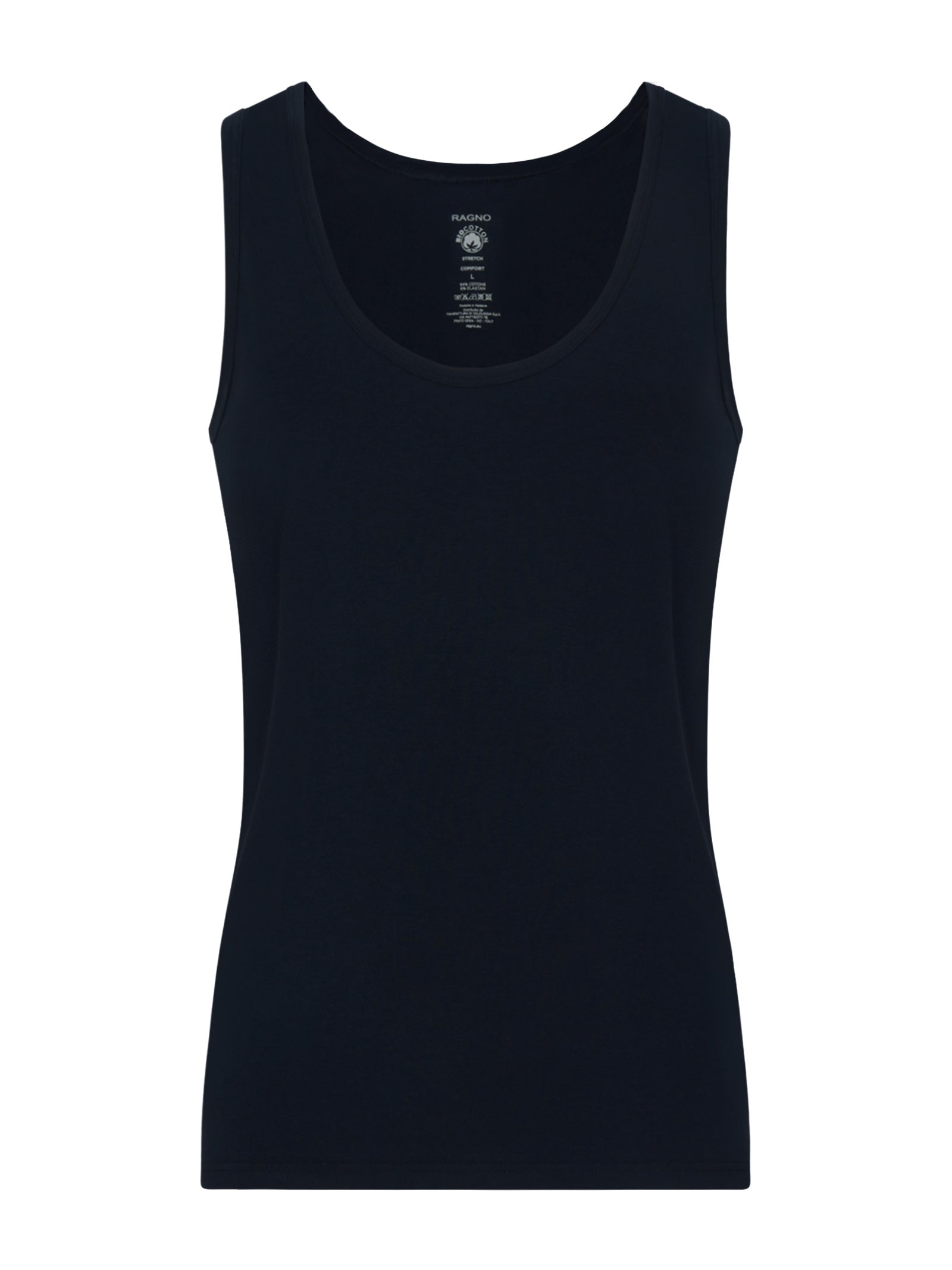 Ragno Comfort Canottiera Spalla Larga Cotone Bleu