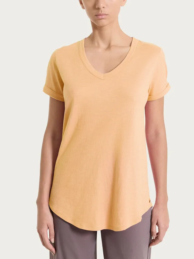 Ragno Jersey Cotone t-shirt scollo V pesca soft