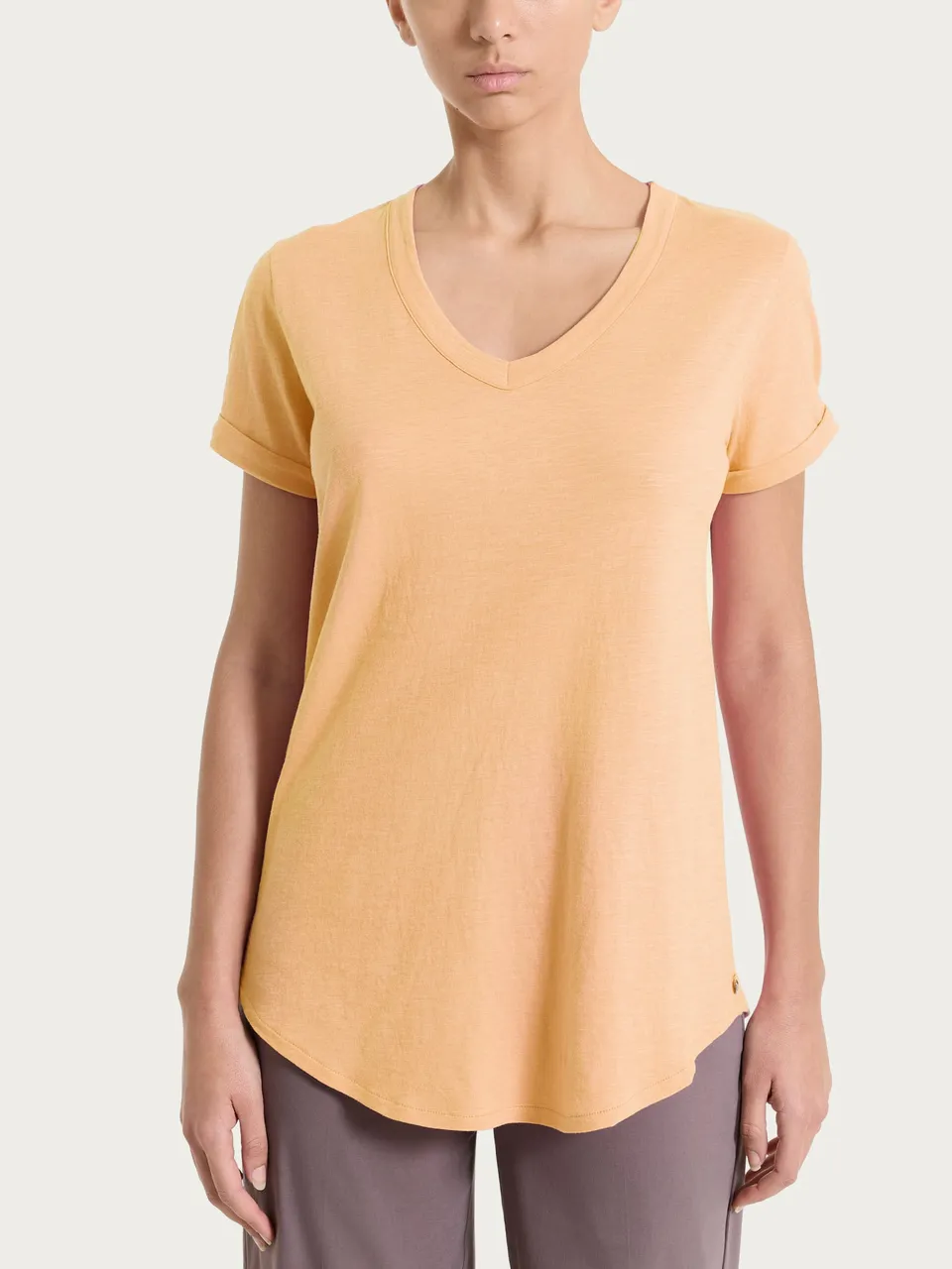 Ragno Jersey Cotone t-shirt scollo V pesca soft