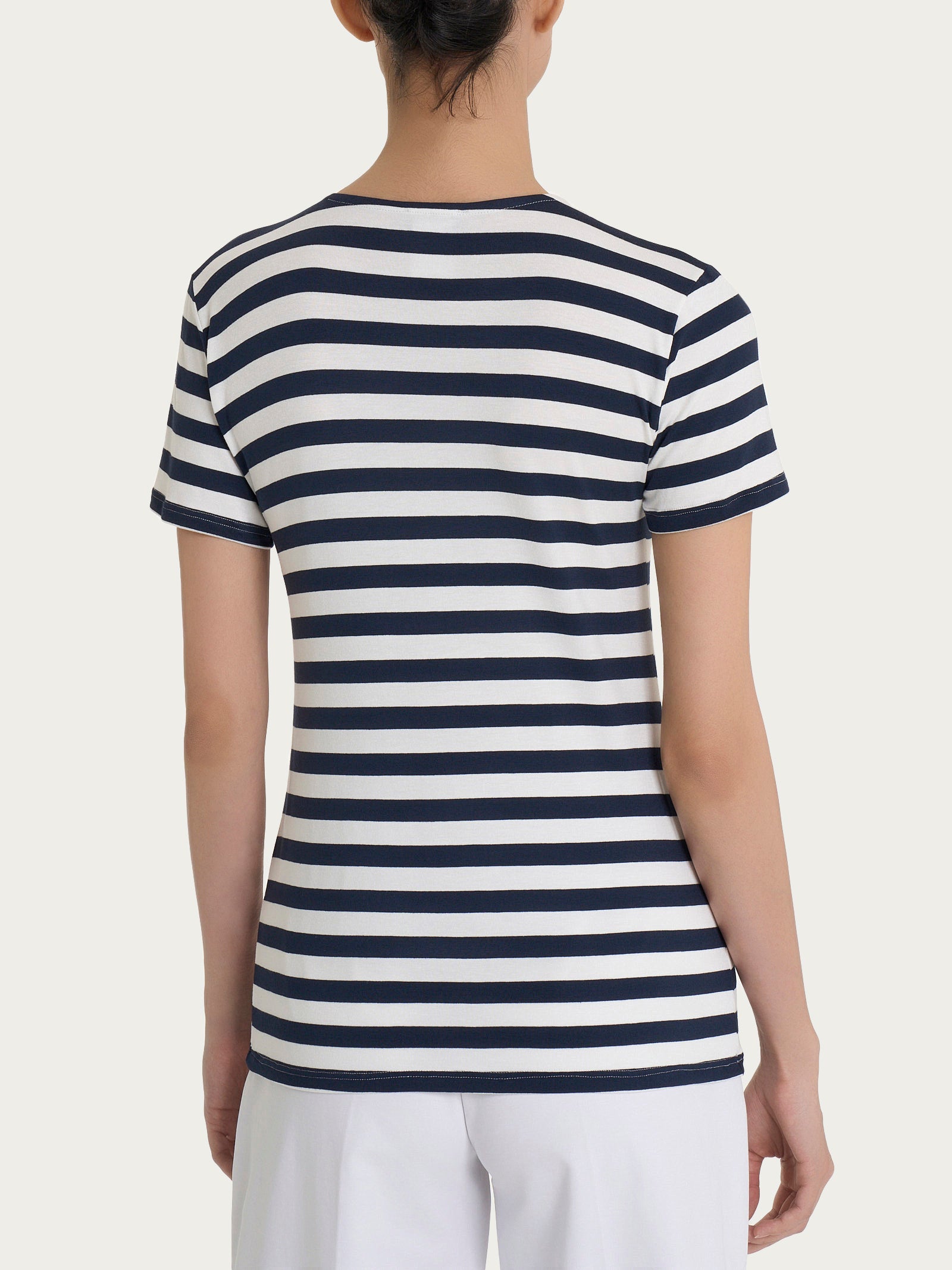 Ragno Viscosa Summer t-shirt righe Bleu Riga