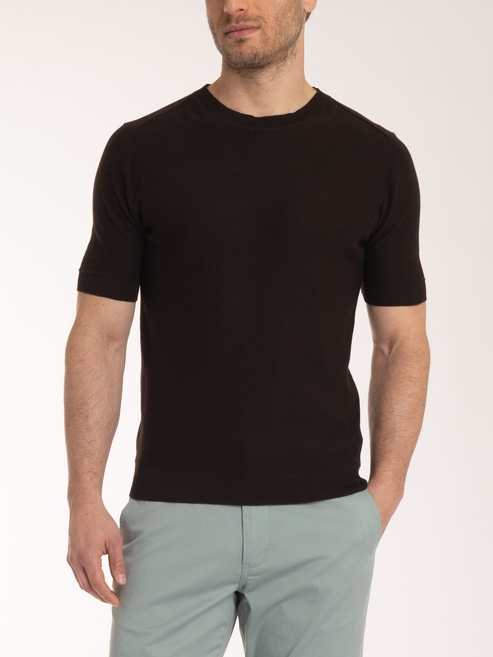 Ragno Puro Cotone Girocollo Maglia Chocolate Torte uomo