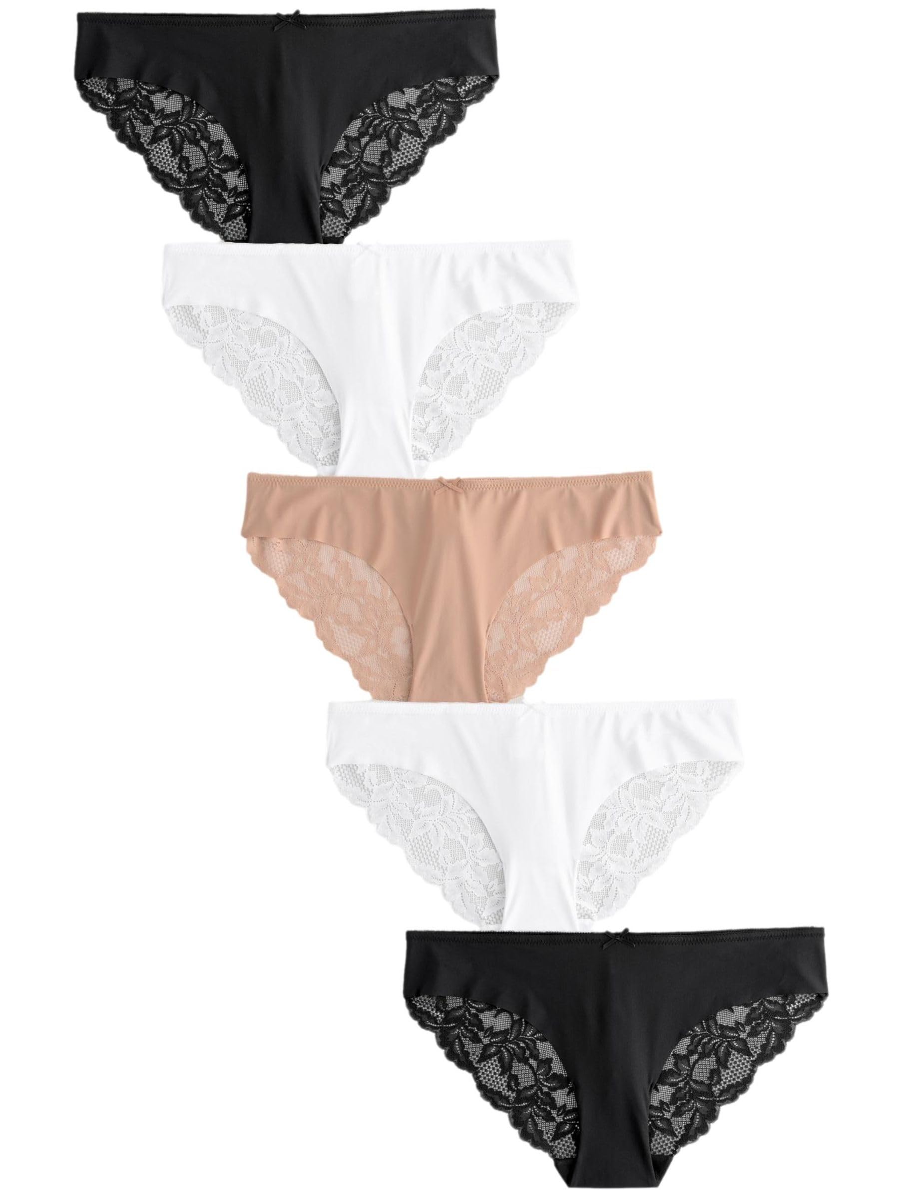 NEXT Retro Pizzo Slip Brasiliani Donna 5 Pezzi Invisibili