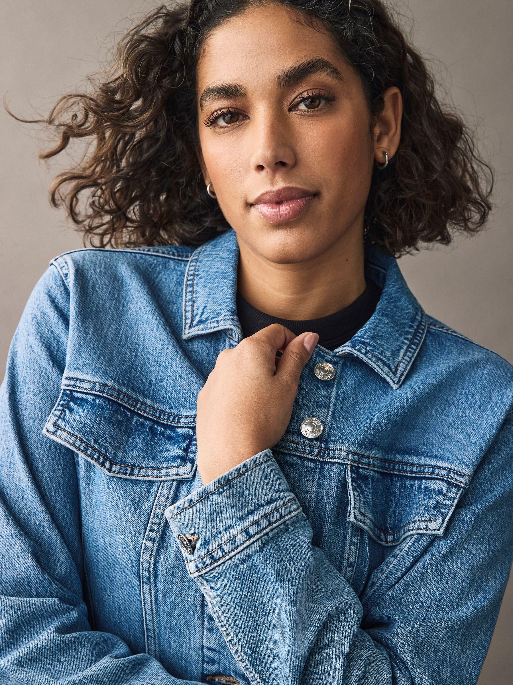 Next giacca denim donna 46 misto cotone comoda