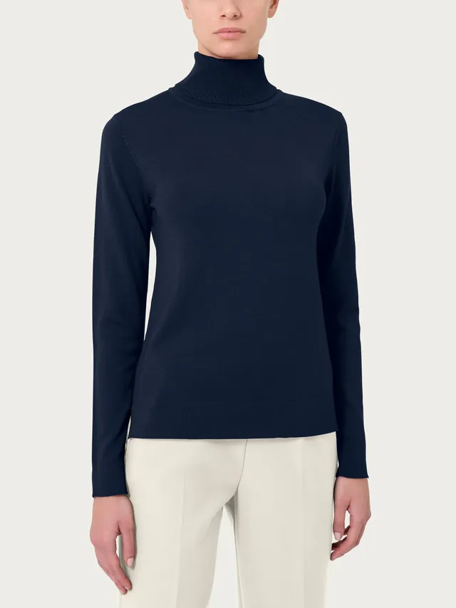 Ragno Merino Soft Dolcevita Bleu Pura Lana