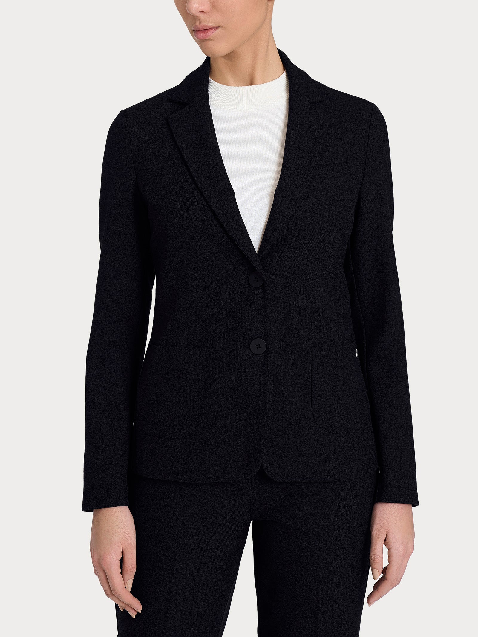Ragno Flannel Twill Blazer Due Bottoni Nero Regular
