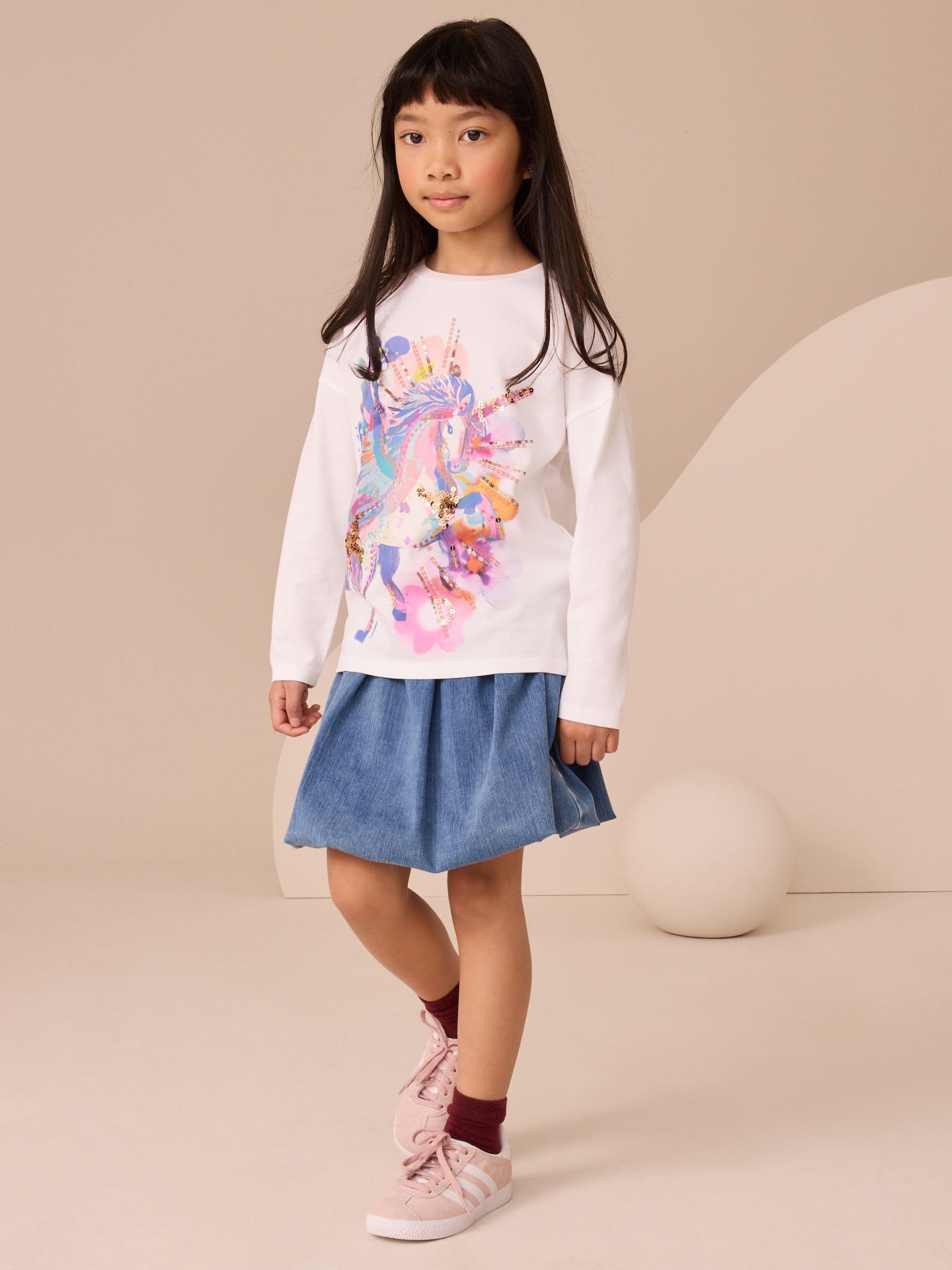 Next top paillettes bambina maniche 3/4 3 anni