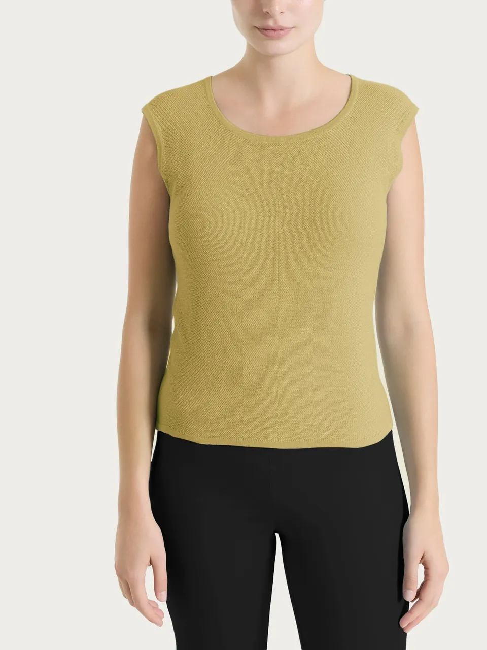 Ragno Puro Cotone piquet gilet verde Khaki