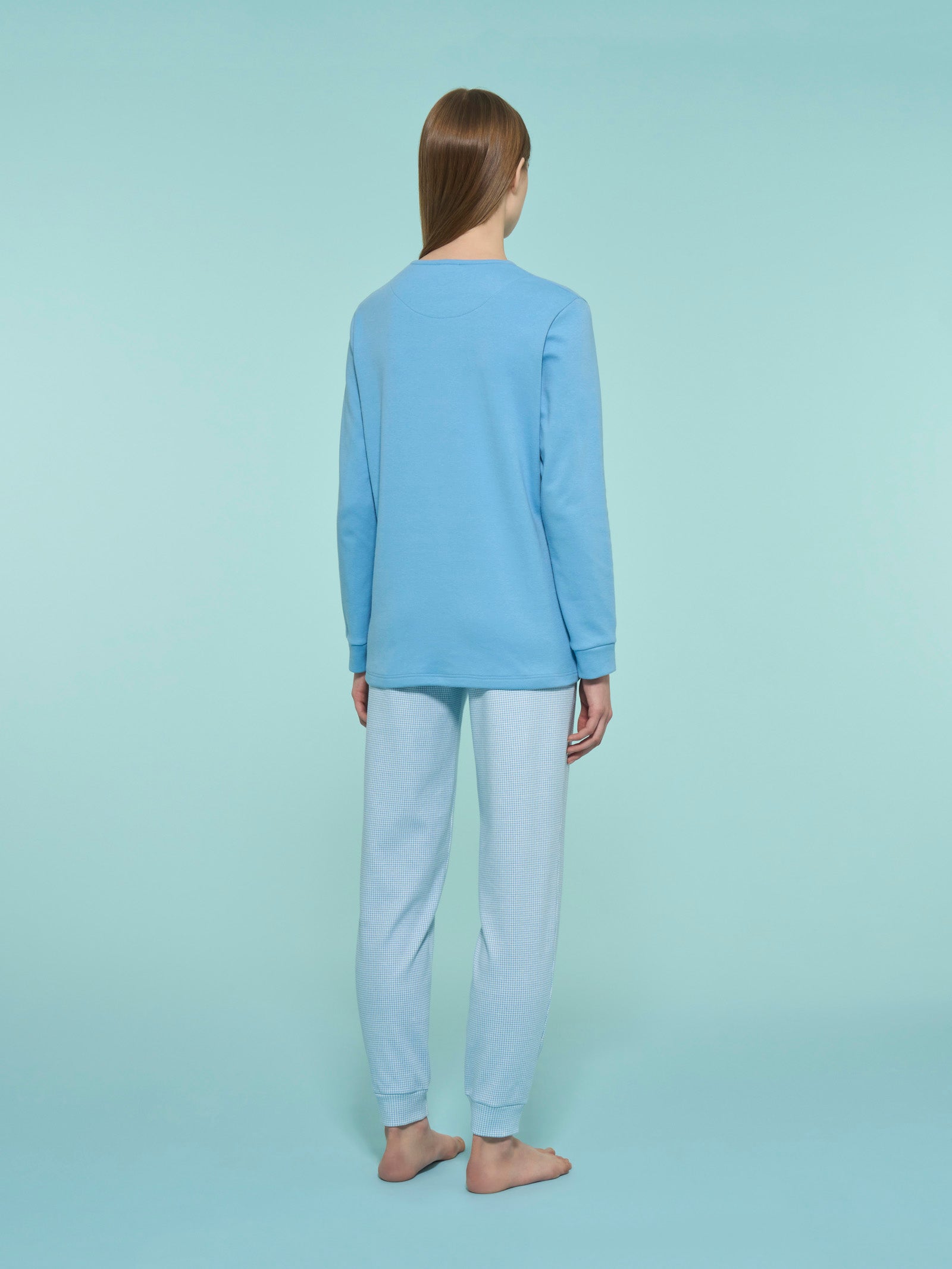 Ragno Pigiama Serafino Donna Cotone Dusk Blue