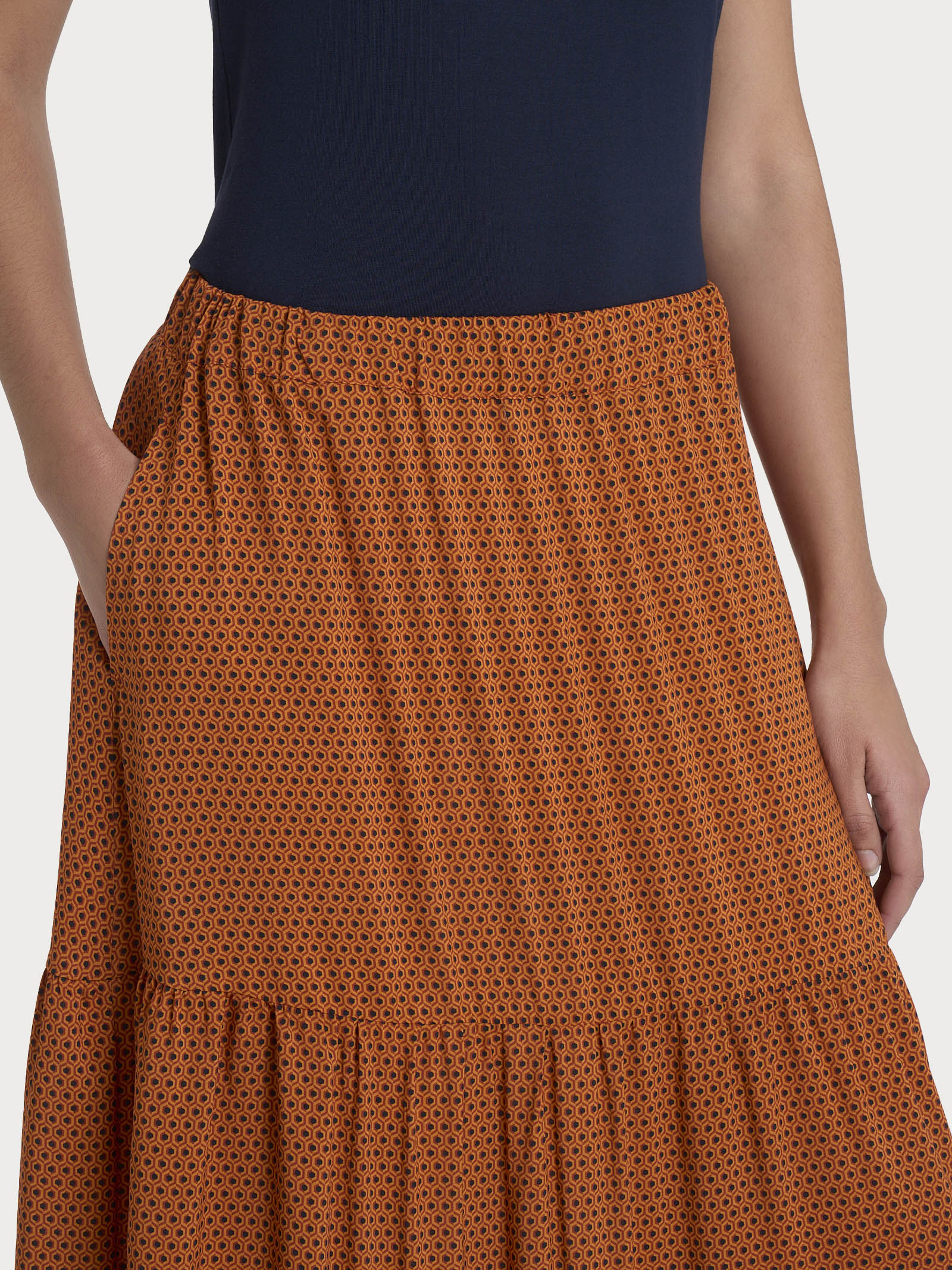 Ragno EcoSeta Gonna gonna lunga Red Ochre viscosa