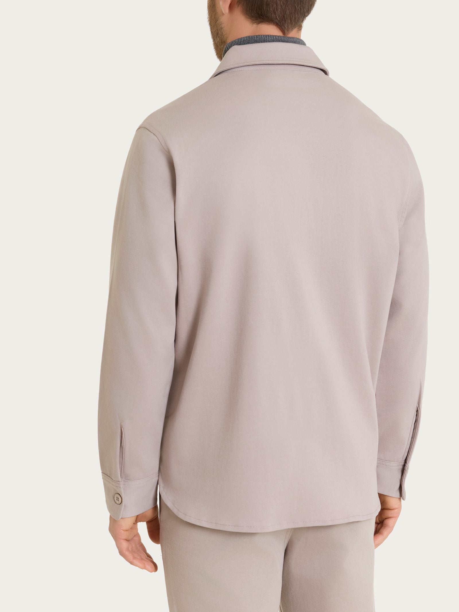 Ragno Cotton Compact Shacket giacca grigia String elasticizzata
