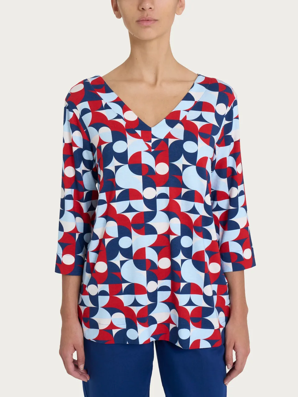 Ragno Blusa Scollo V Viscosa Summer Fantasia Skyway