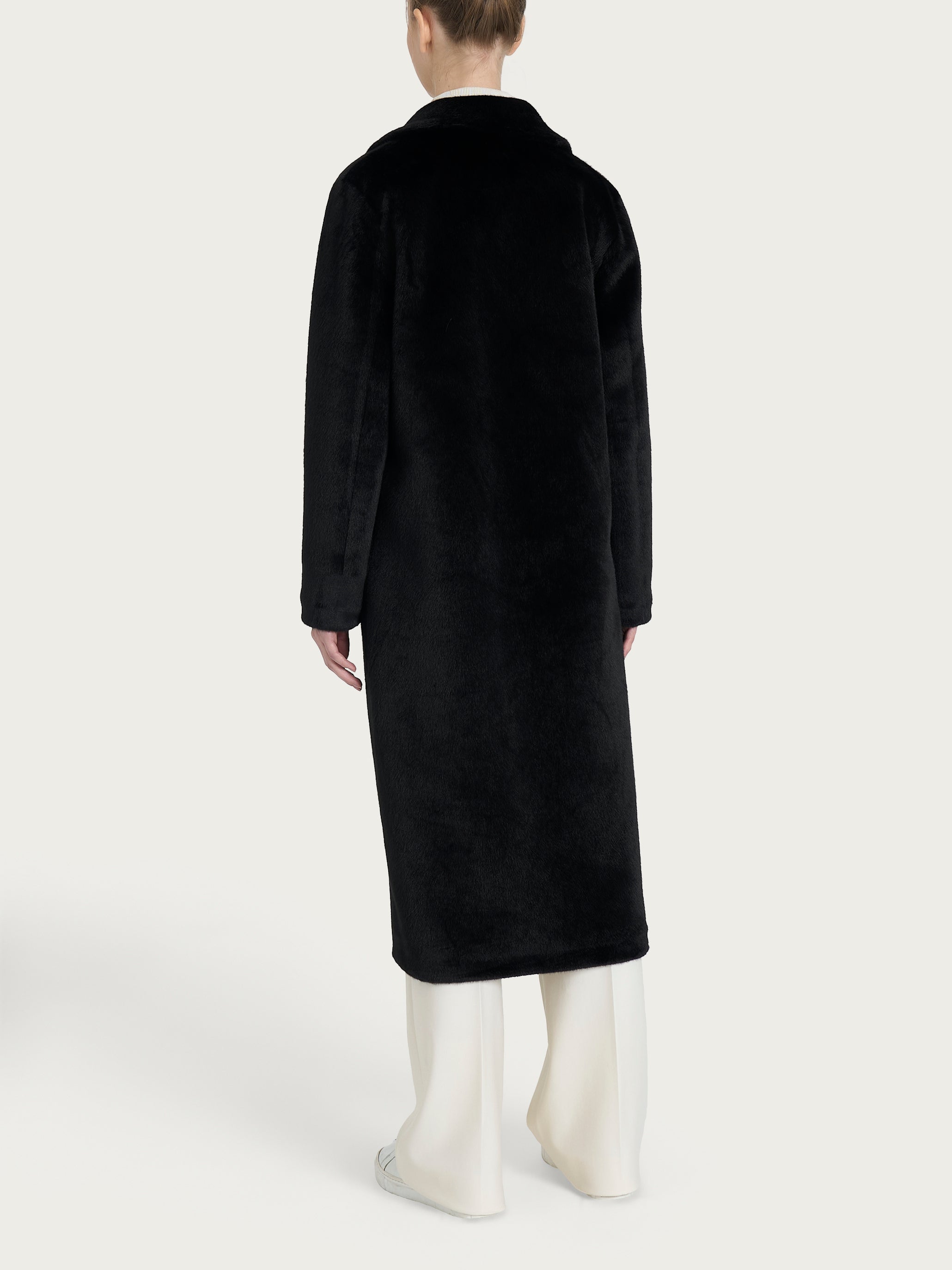 Ragno Comfort Cappotto Lungo Nero Double-Face