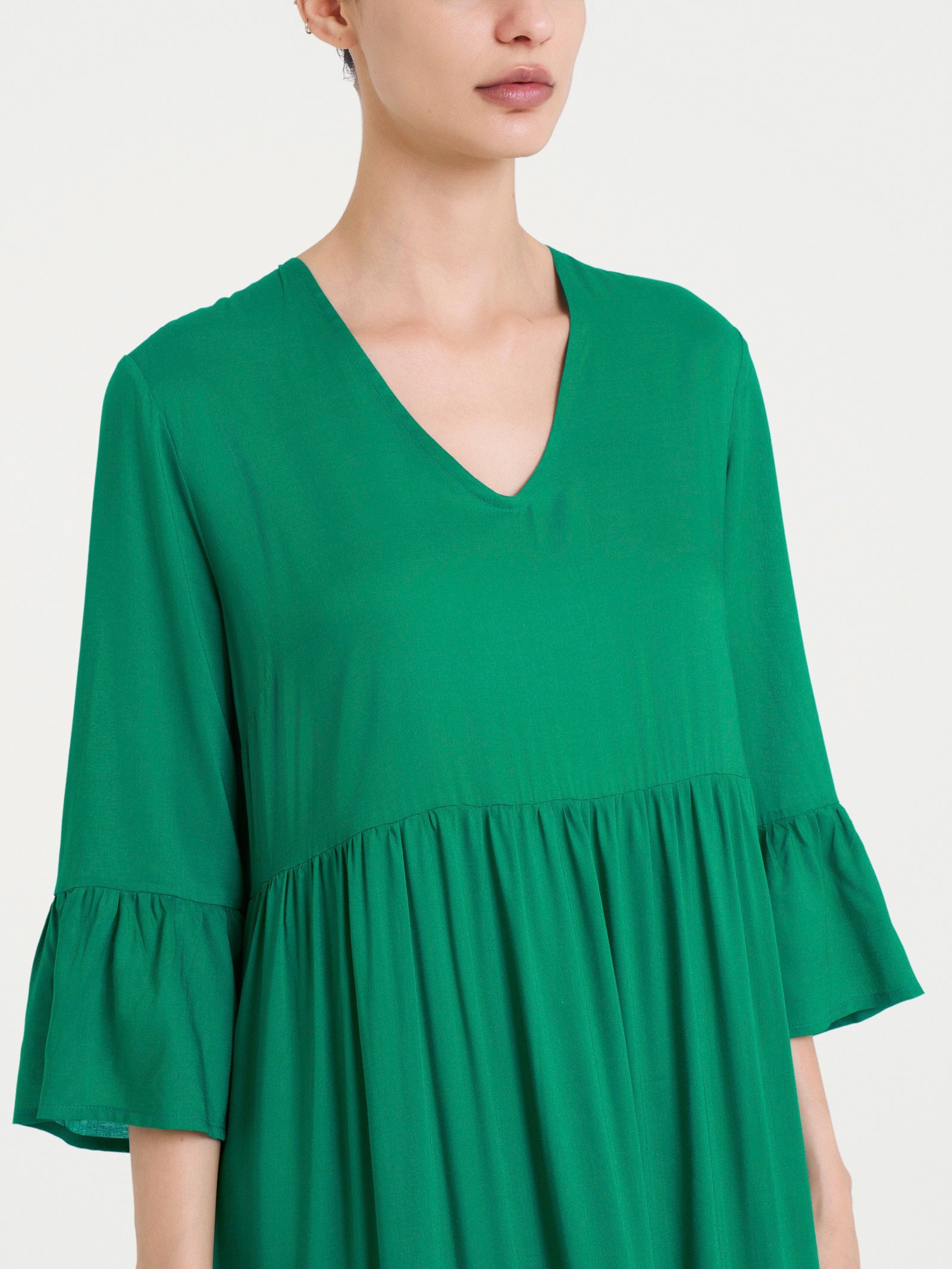 Ragno EcoSeta Abito Lungo Donna Bayou con Balze