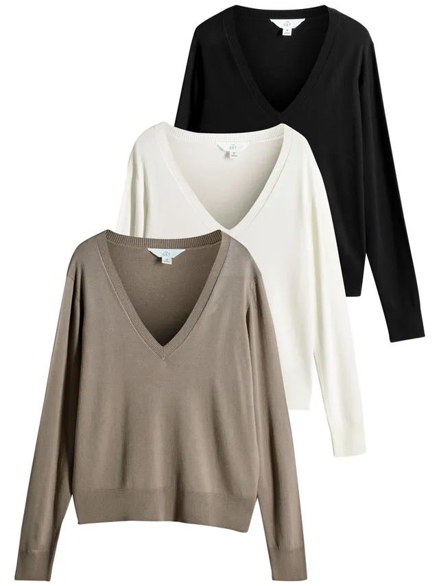 Geo Next The Set maglie sottili donna confezione da 3 scollo a V