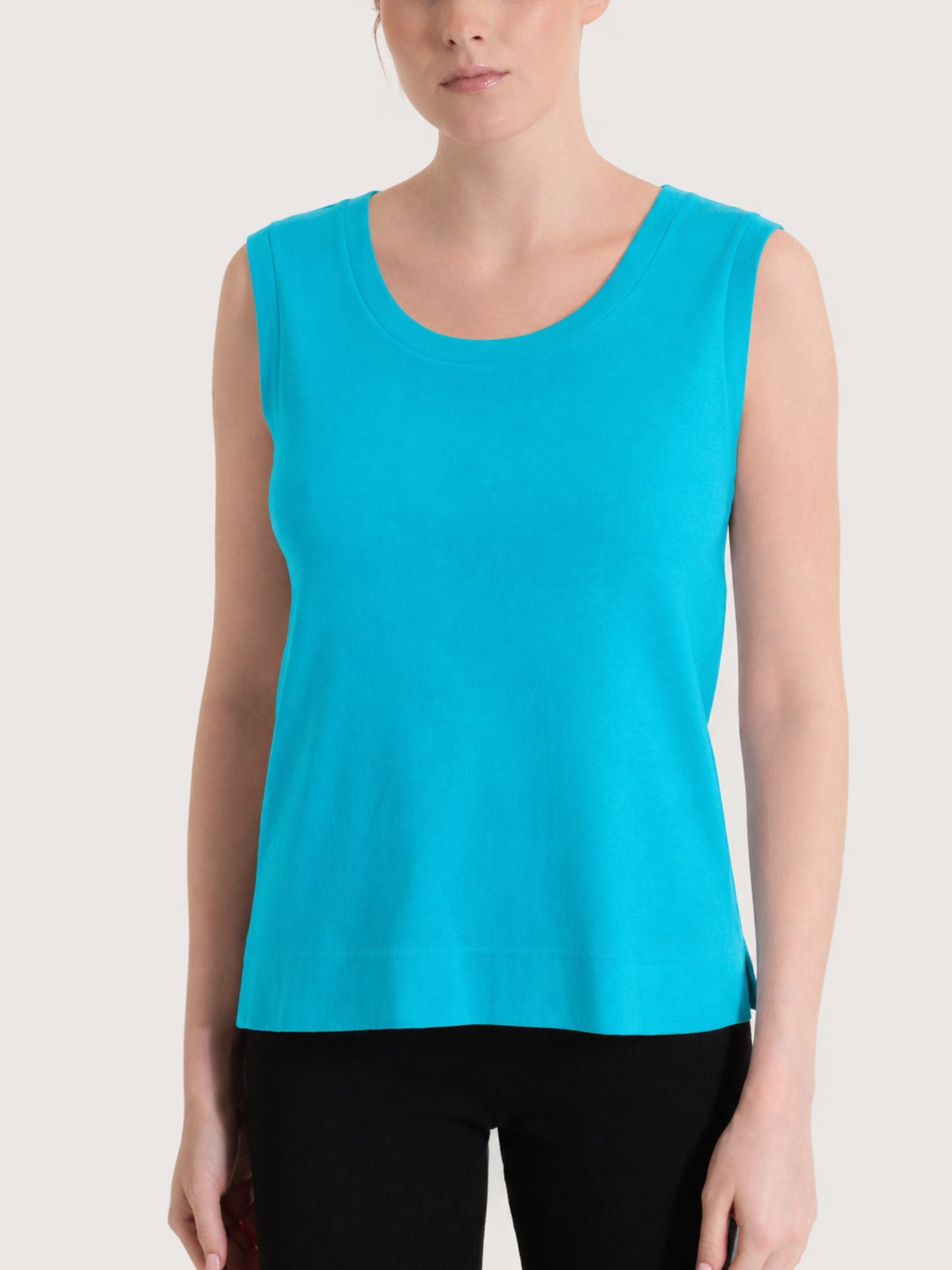 Ragno Eco Cotton Top smanicato Caribbean Sea in cotone