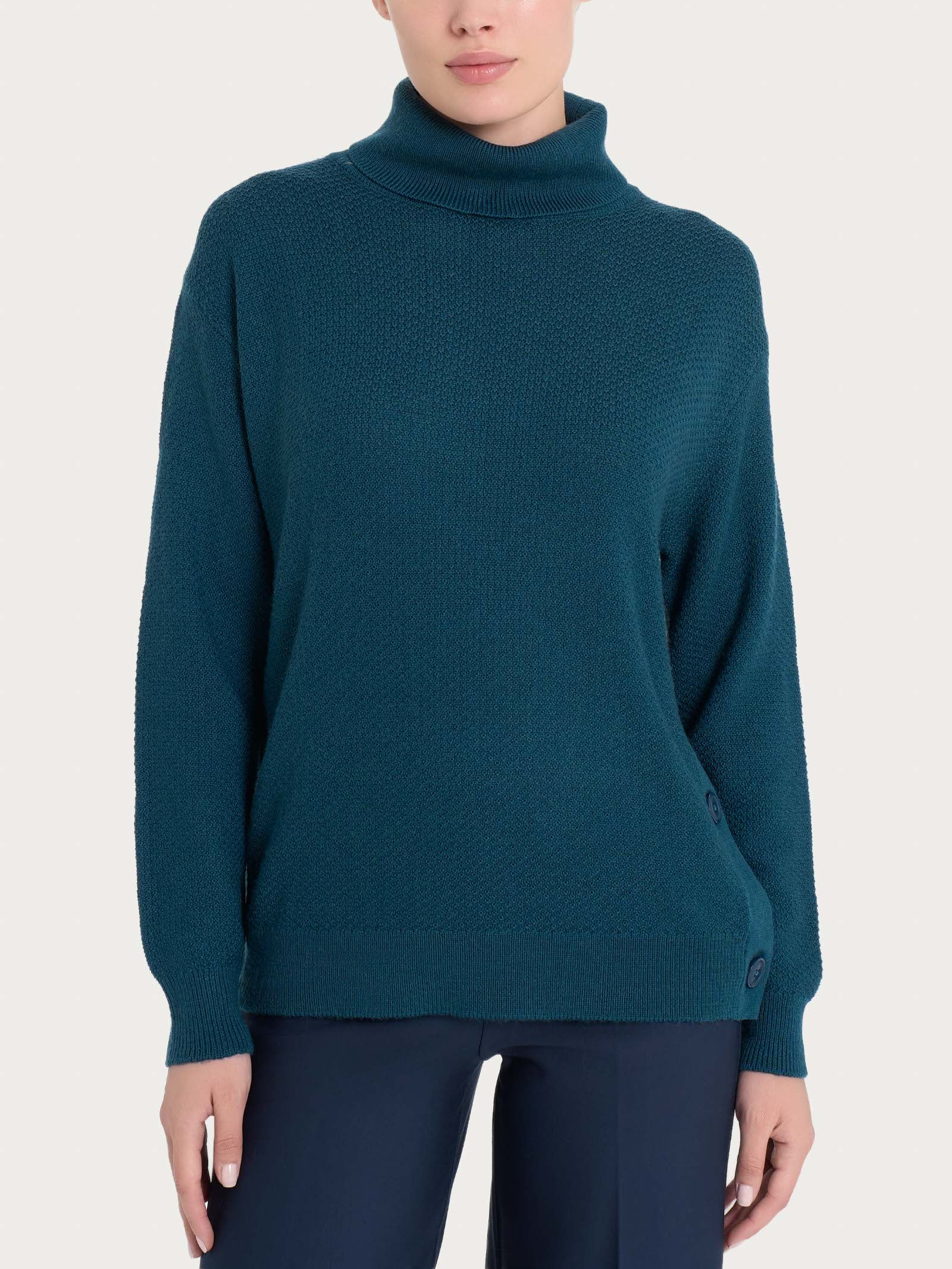 Ragno Merino Soft dolcevita donna Reflecting Pond pura lana