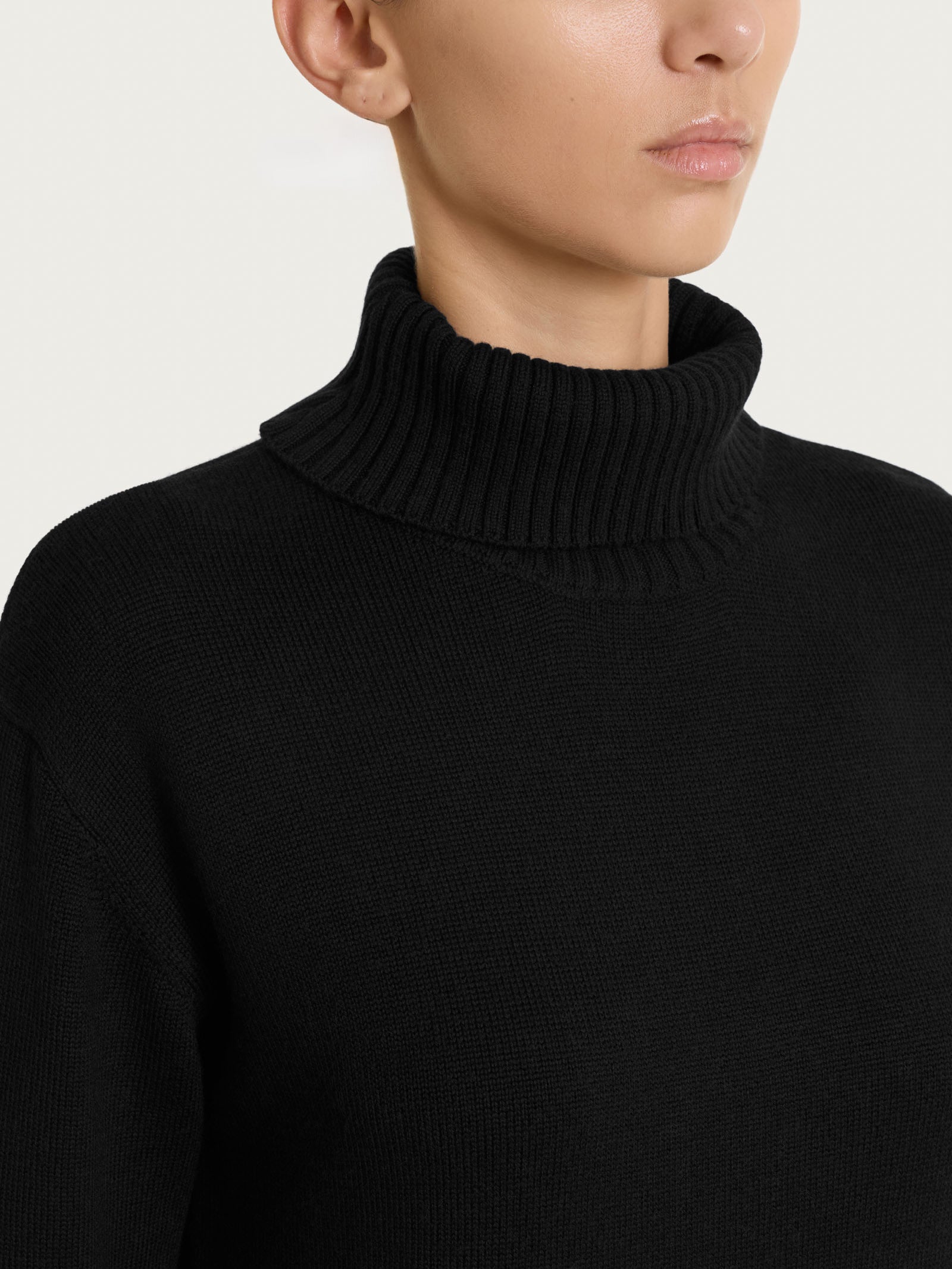 Ragno Merino Soft dolcevita lana nero pura lana vergine