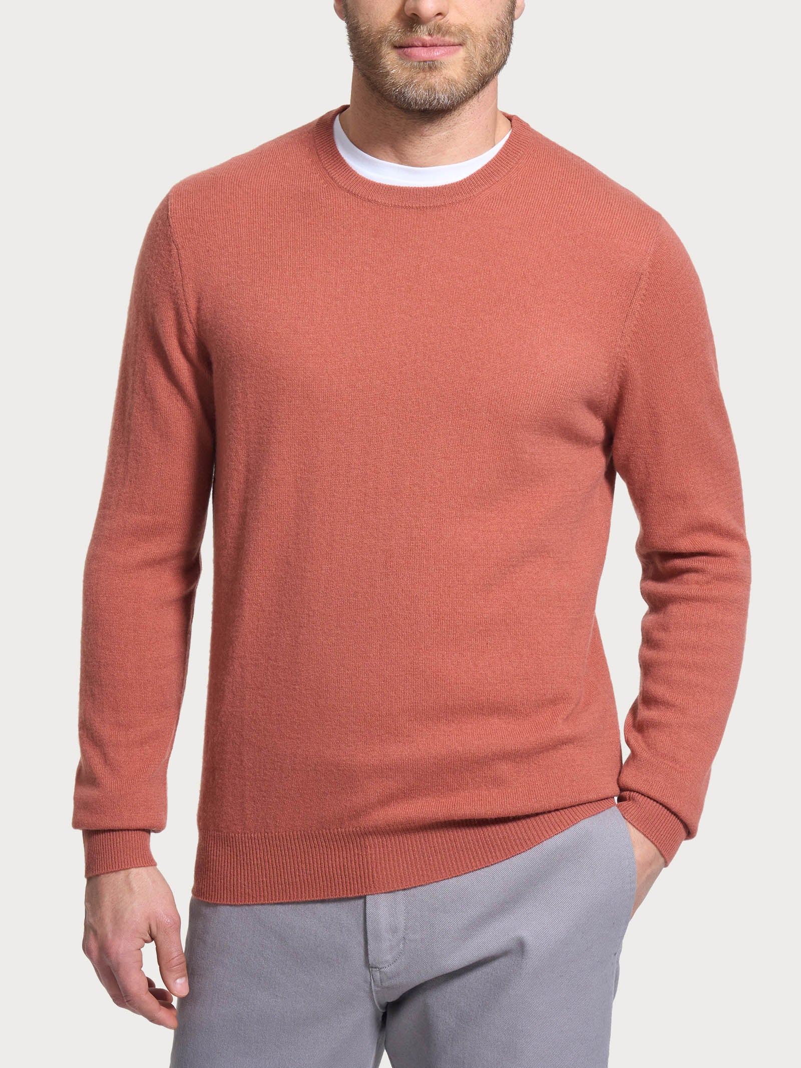 Ragno Cashmerino Maglia Girocollo Burnt Brick Lana