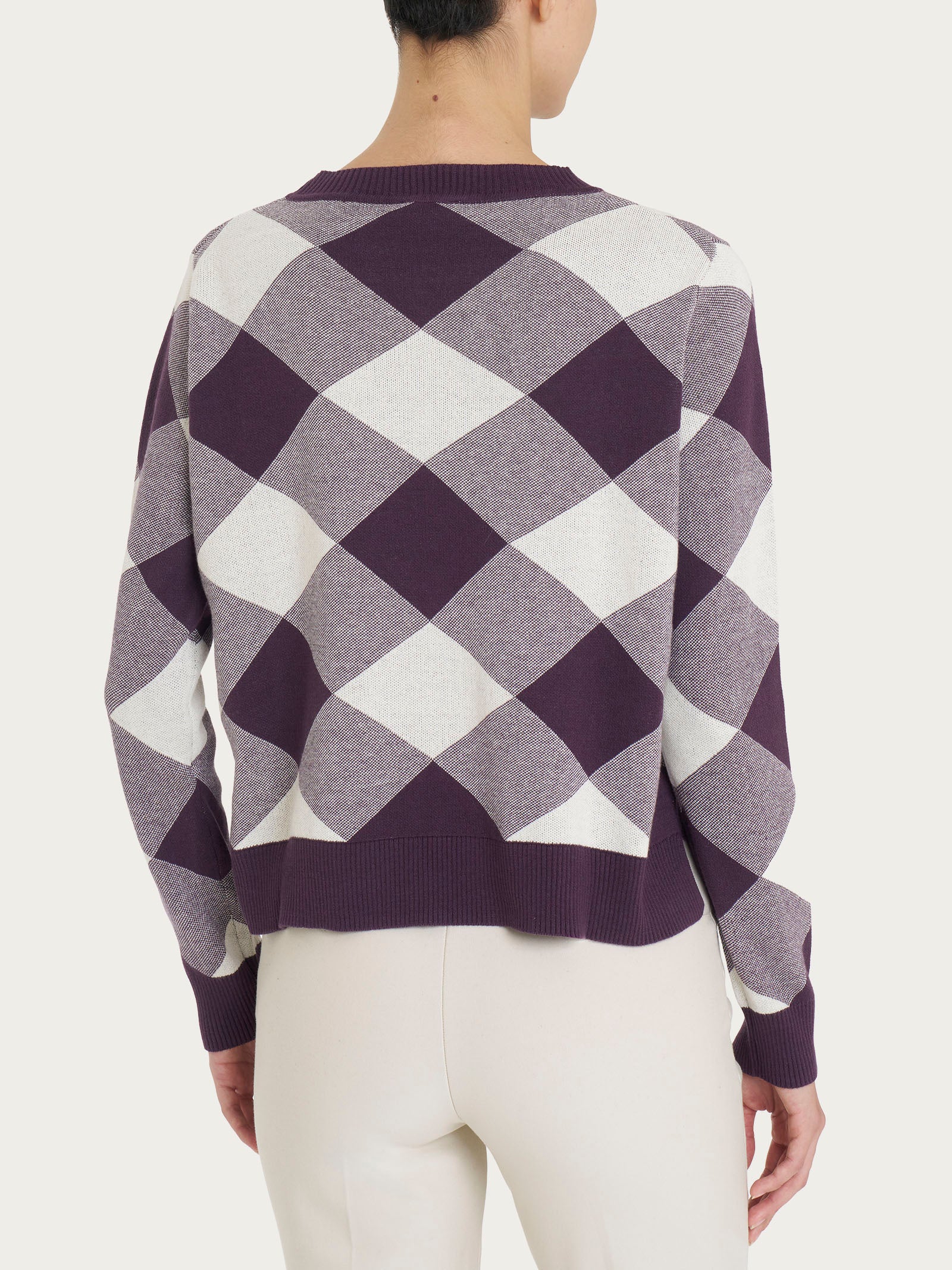 Ragno Winter Cotton maglia girocollo Plum Perfect puro cotone