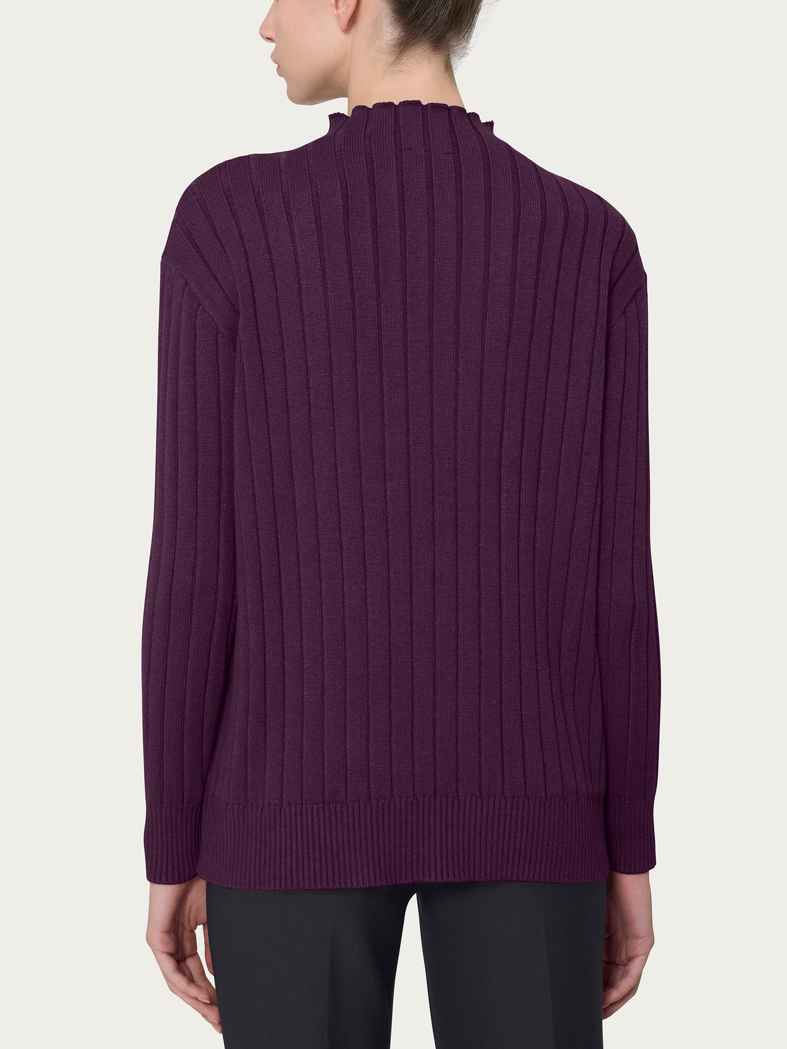 Ragno Four Seasons Lupetto Knit Rib maglia morbida plum perfect