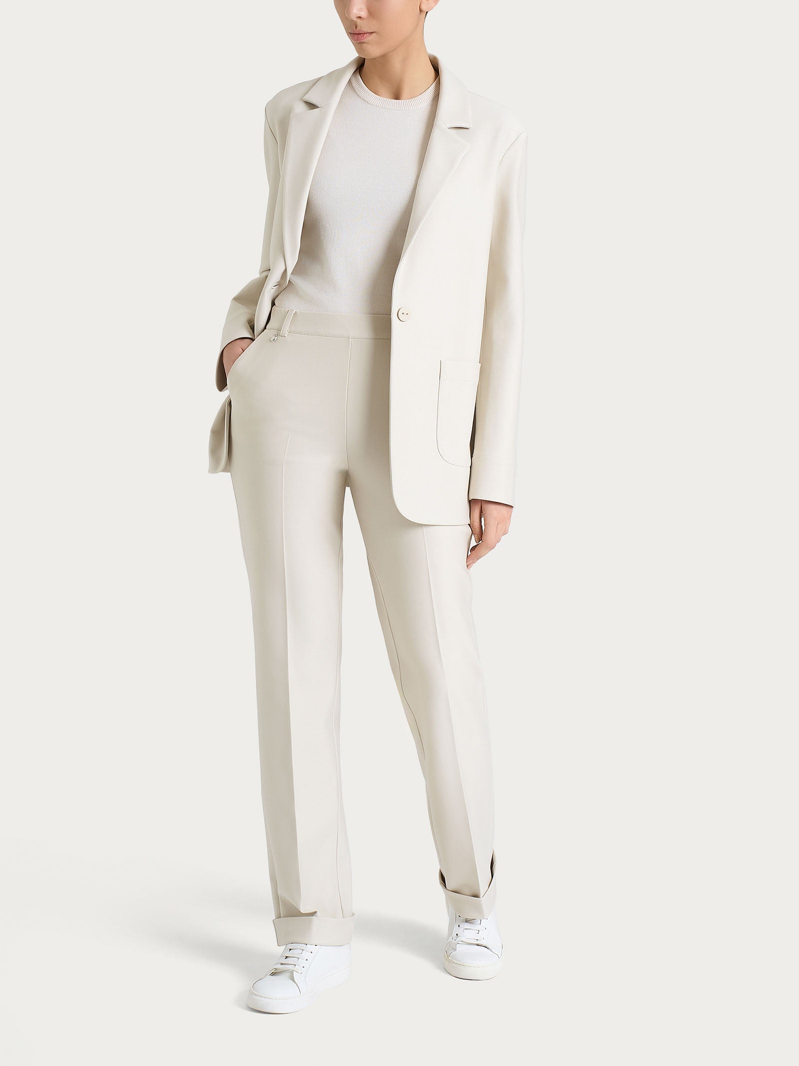 Ragno Compact Blazer Over Un Bottone Champignon punto milano