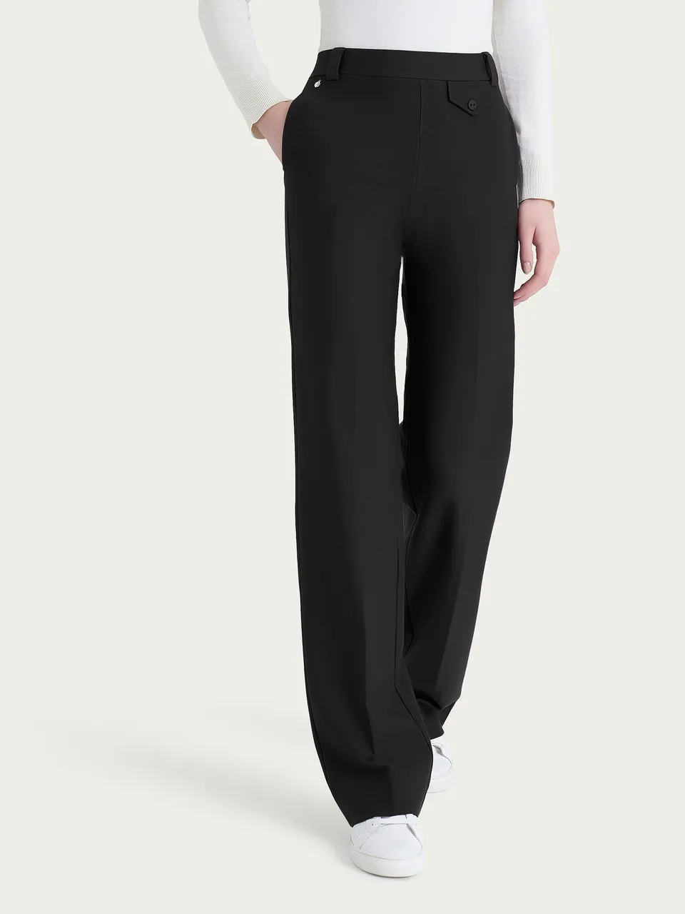 Ragno Compact pantalone ampio taschino Nero elasticizzato